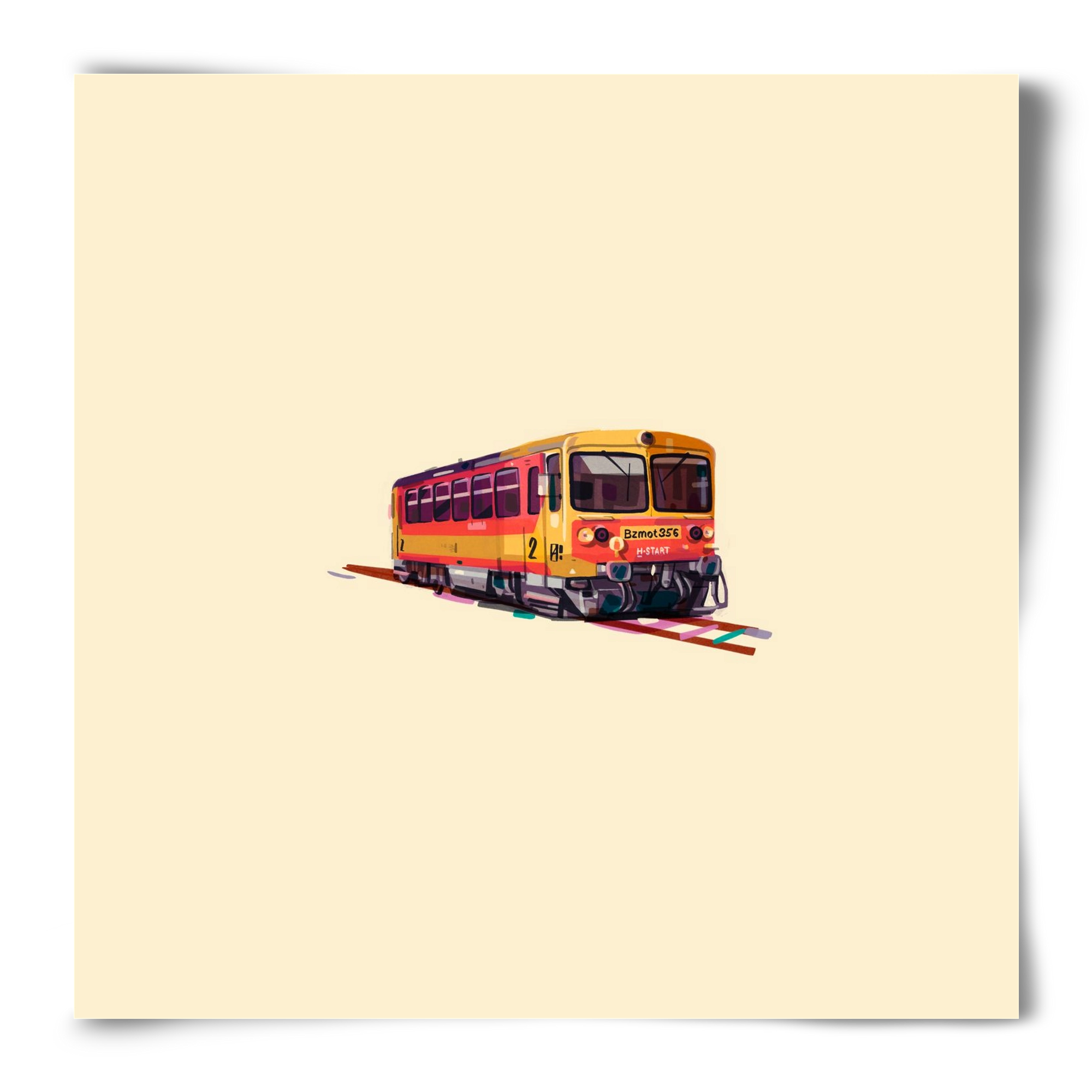 Kispiros, 50x50 cm, Keret nélkül