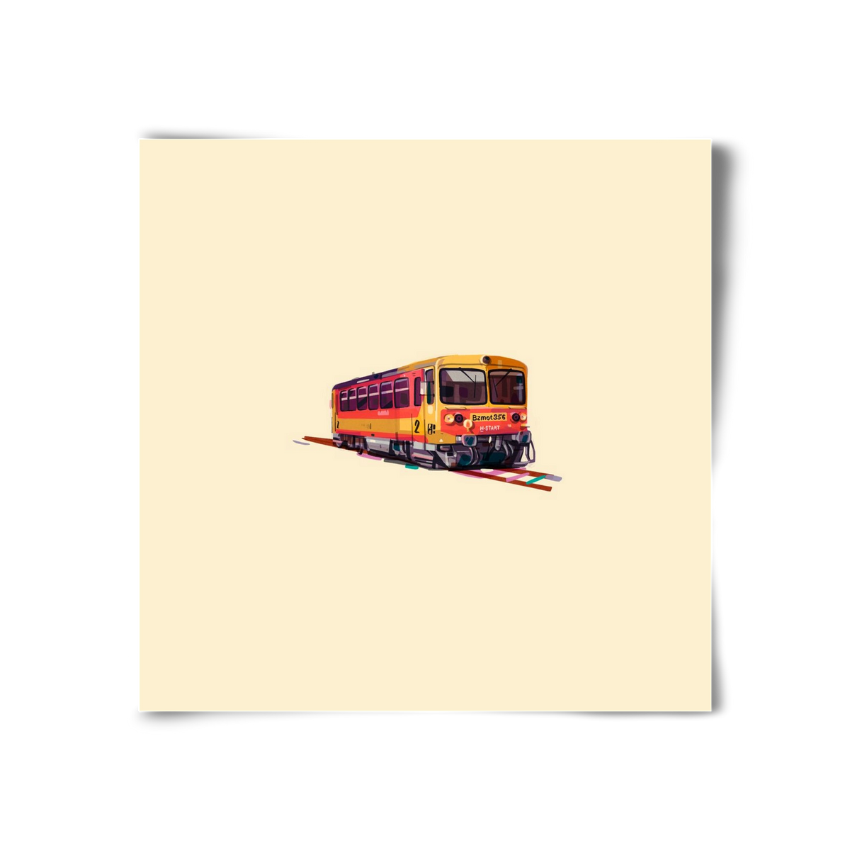 Kispiros, 30x30 cm, Keret nélkül