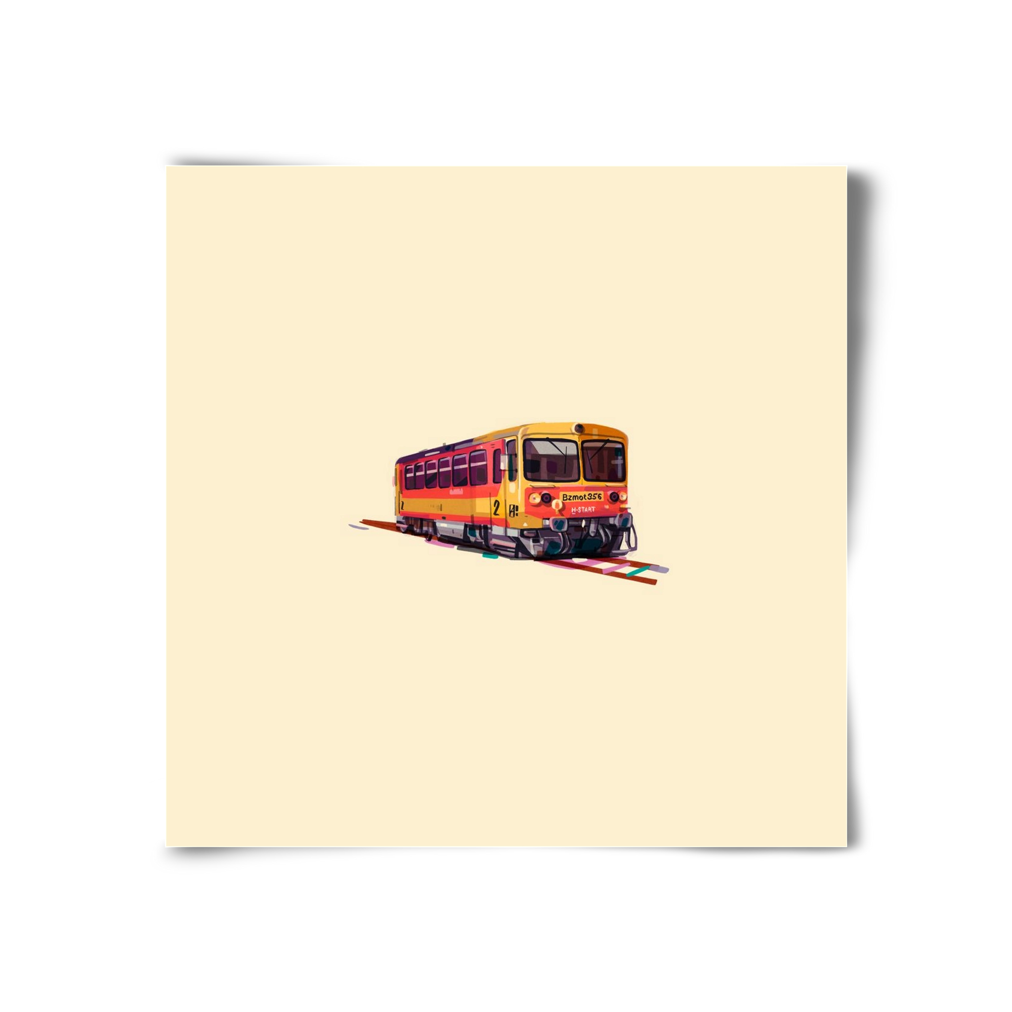 Kispiros, 30x30 cm, Keret nélkül