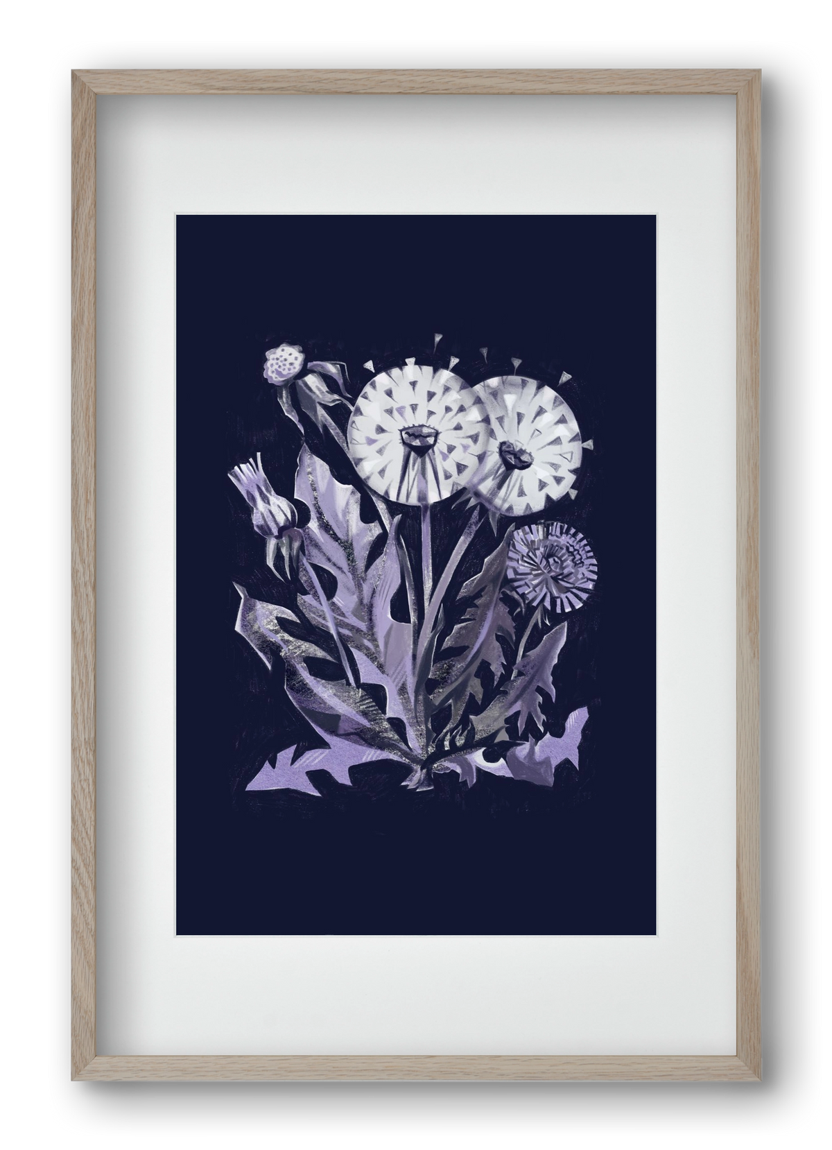 Pitypang, 40x60 cm (30x45 cm), Tölgy keret, paszpartuval