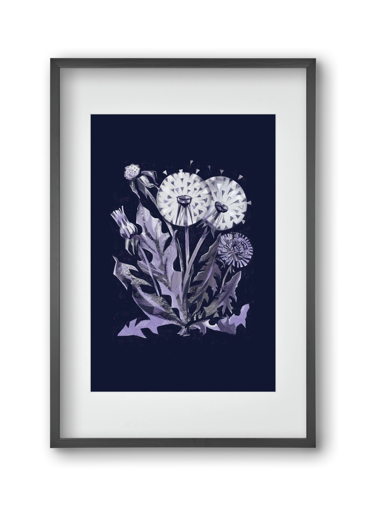 Pitypang, 30x45 cm (20x30 cm), Fekete keret, paszpartuval