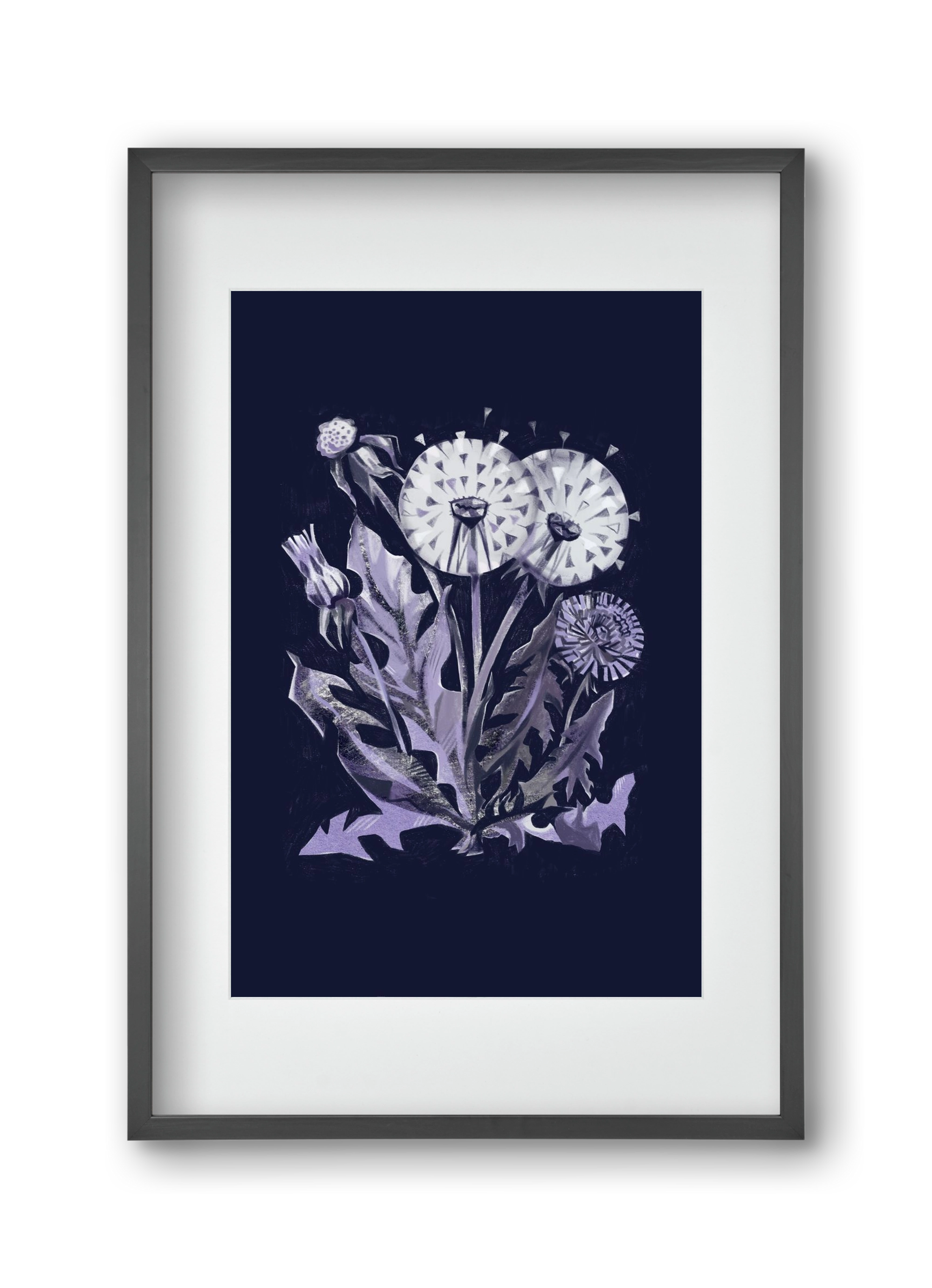 Pitypang, 30x45 cm (20x30 cm), Fekete keret, paszpartuval