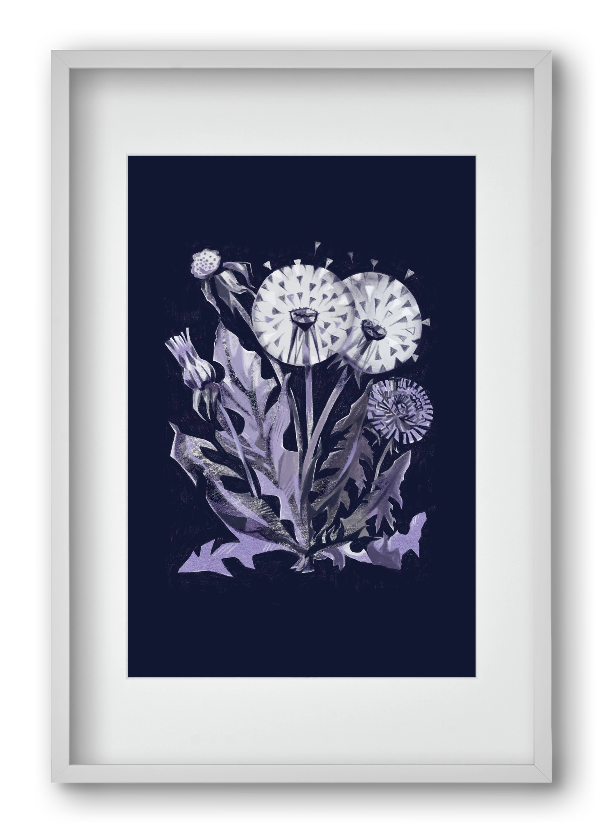 Pitypang, 40x60 cm (30x45 cm), Fehér keret, paszpartuval