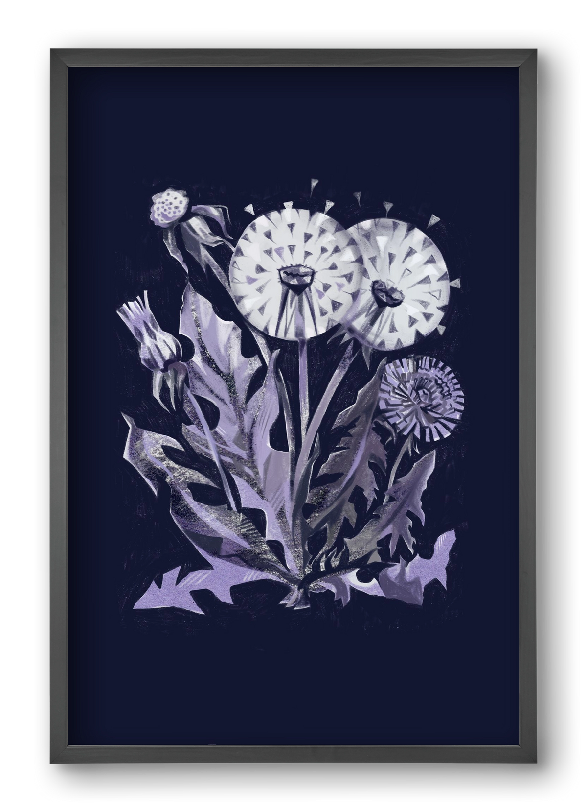 Pitypang, 40x60 cm (40x60 cm), Fekete keret