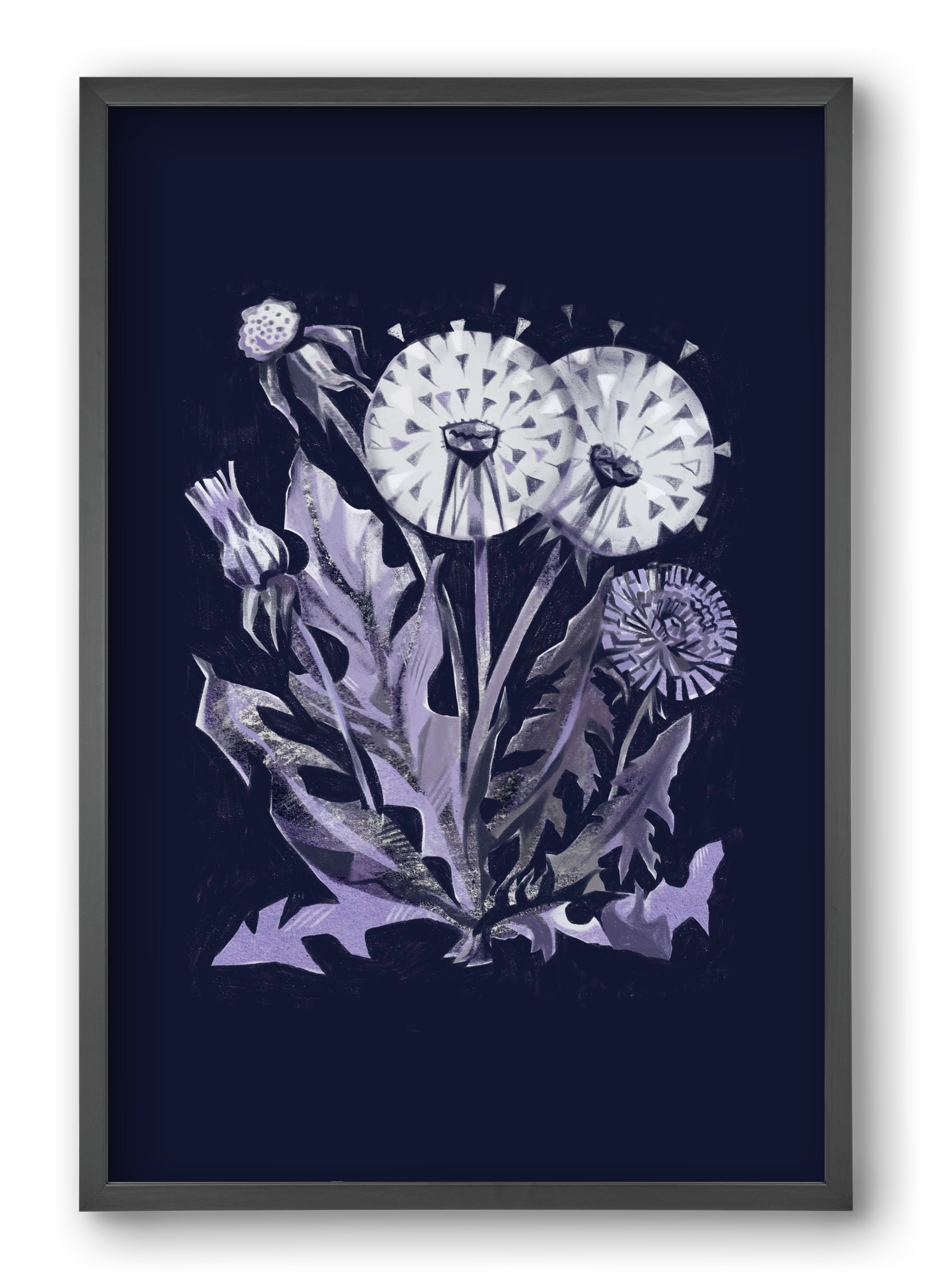 Pitypang, 40x60 cm (40x60 cm), Fekete keret