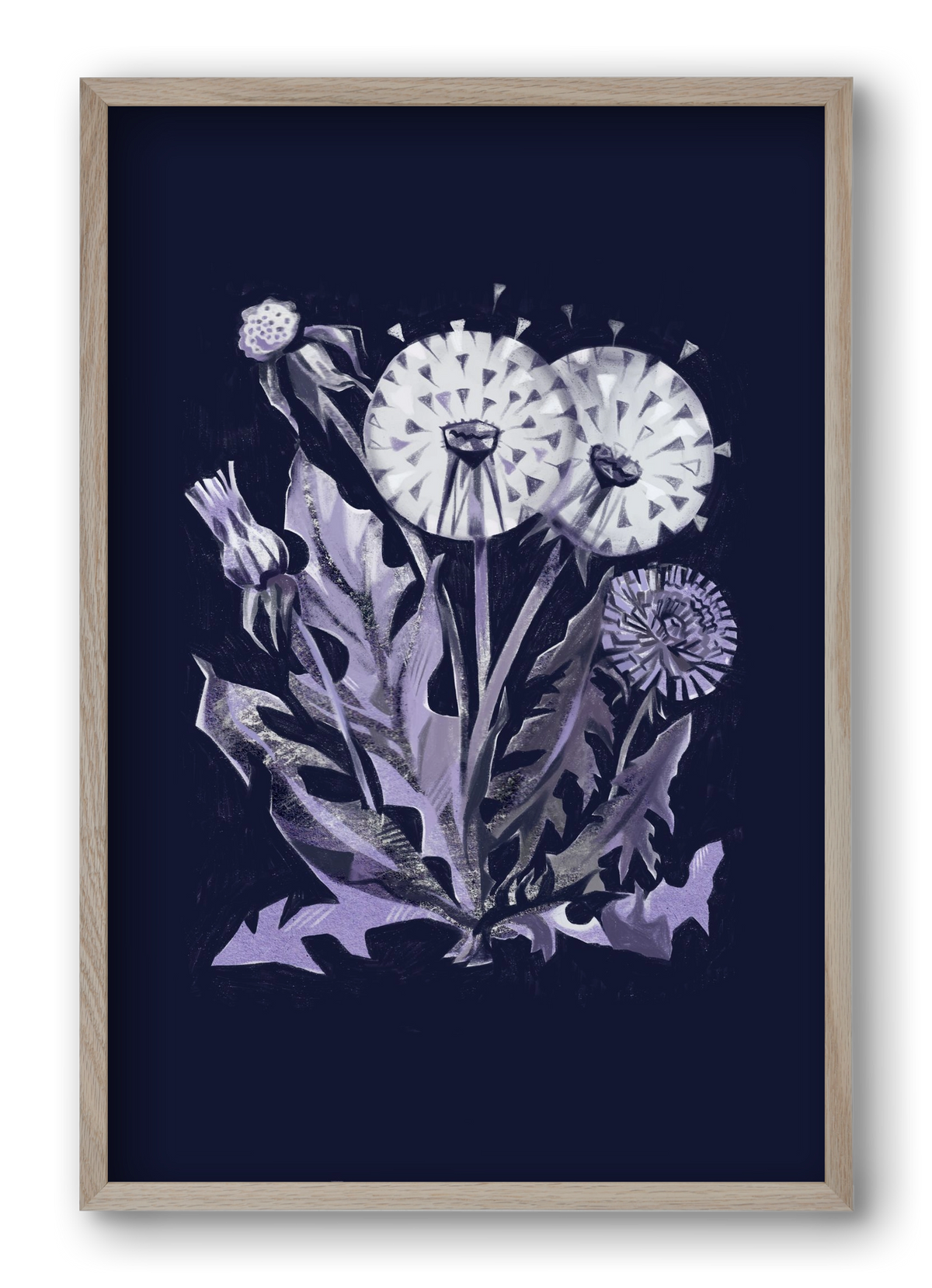 Pitypang, 40x60 cm (40x60 cm), Tölgy keret