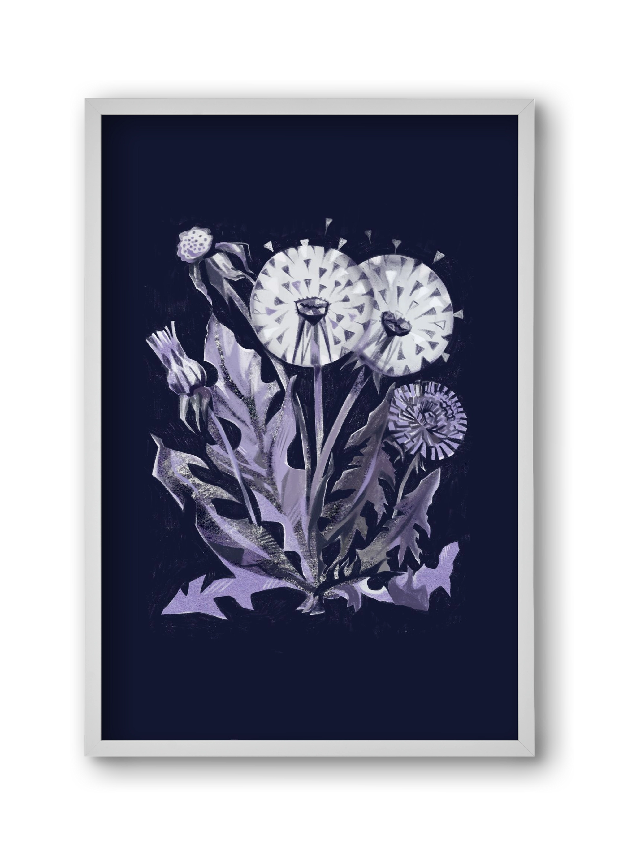 Pitypang, 30x45 cm (30x45 cm), Fehér keret