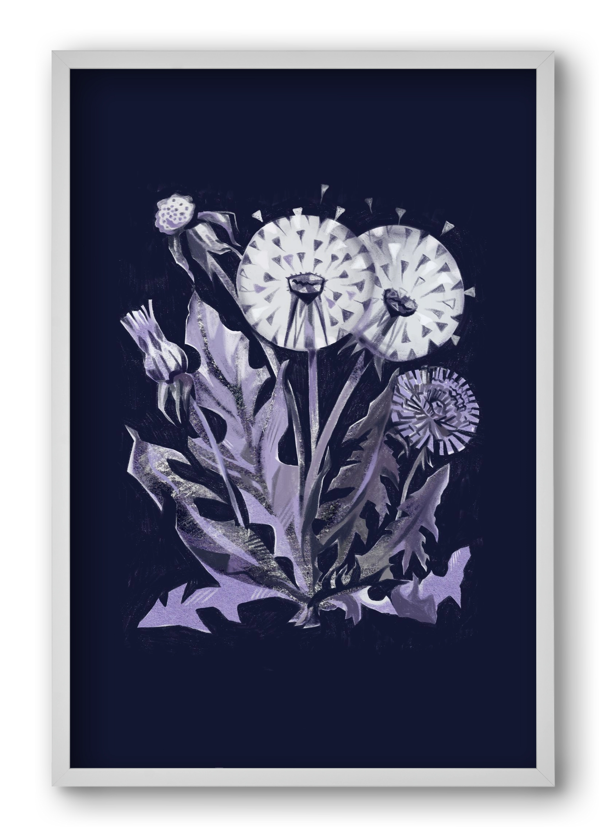 Pitypang, 40x60 cm (40x60 cm), Fehér keret