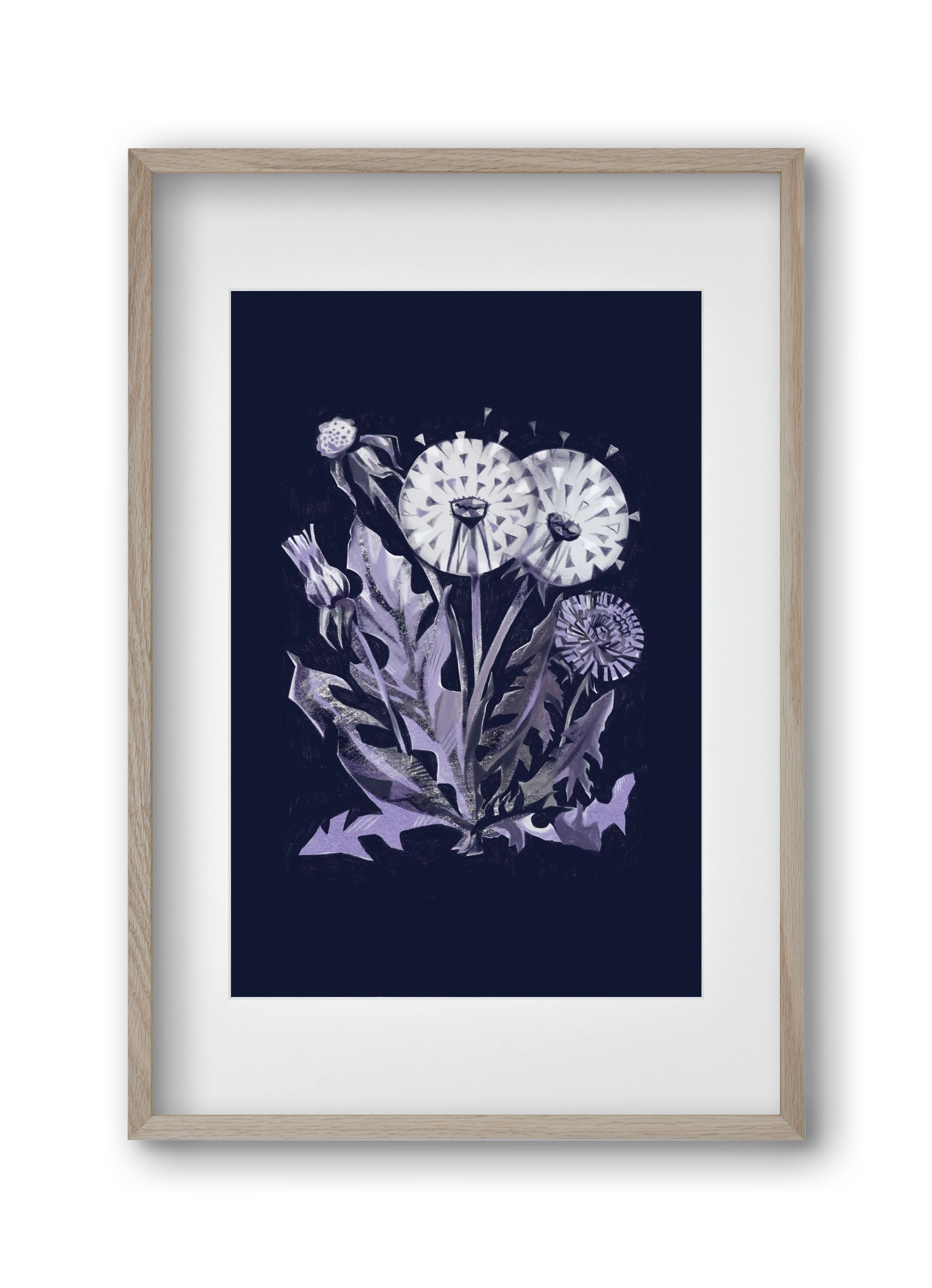 Pitypang, 30x45 cm (20x30 cm), Tölgy keret, paszpartuval