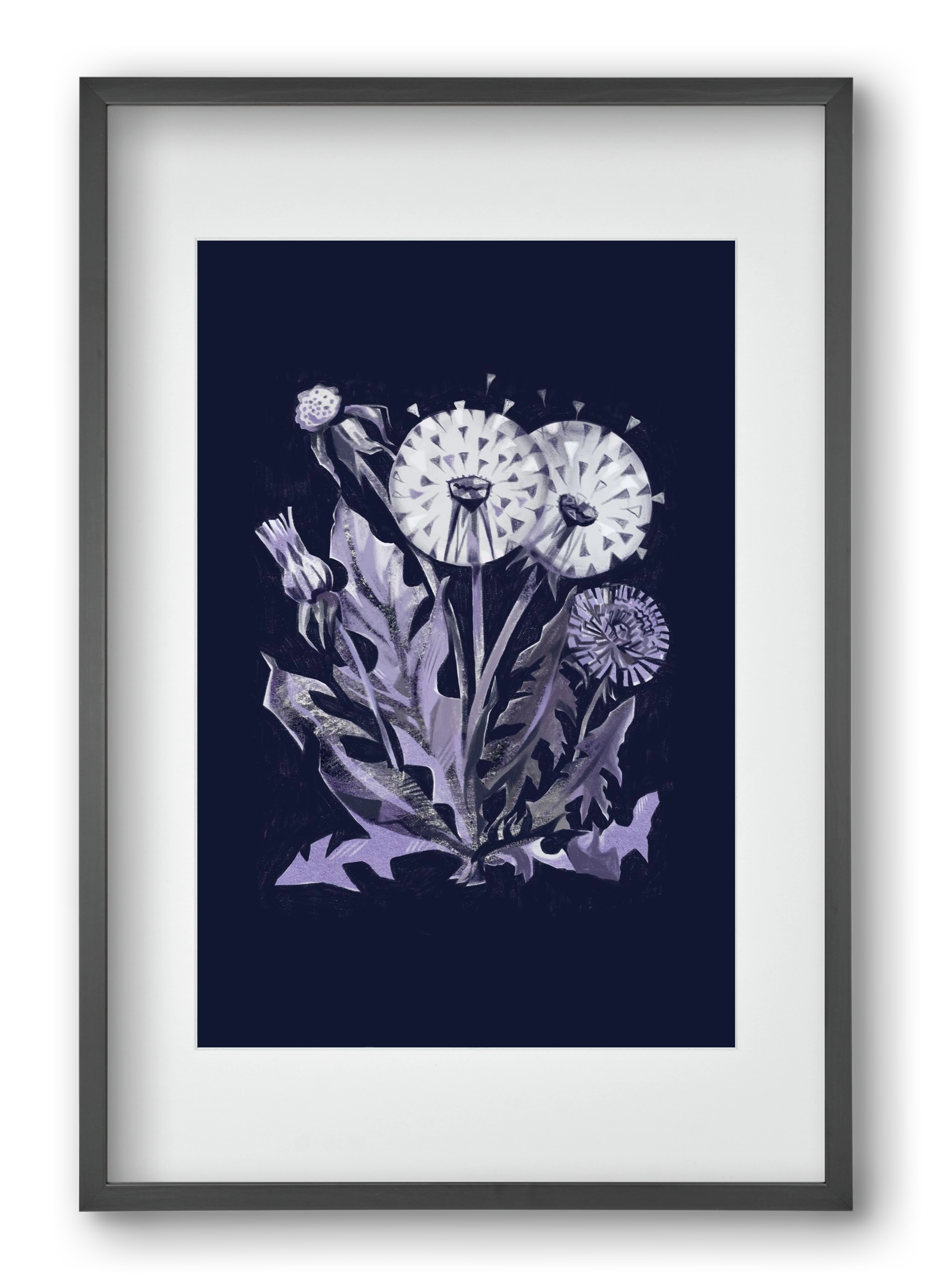 Pitypang, 40x60 cm (30x45 cm), Fekete keret, paszpartuval