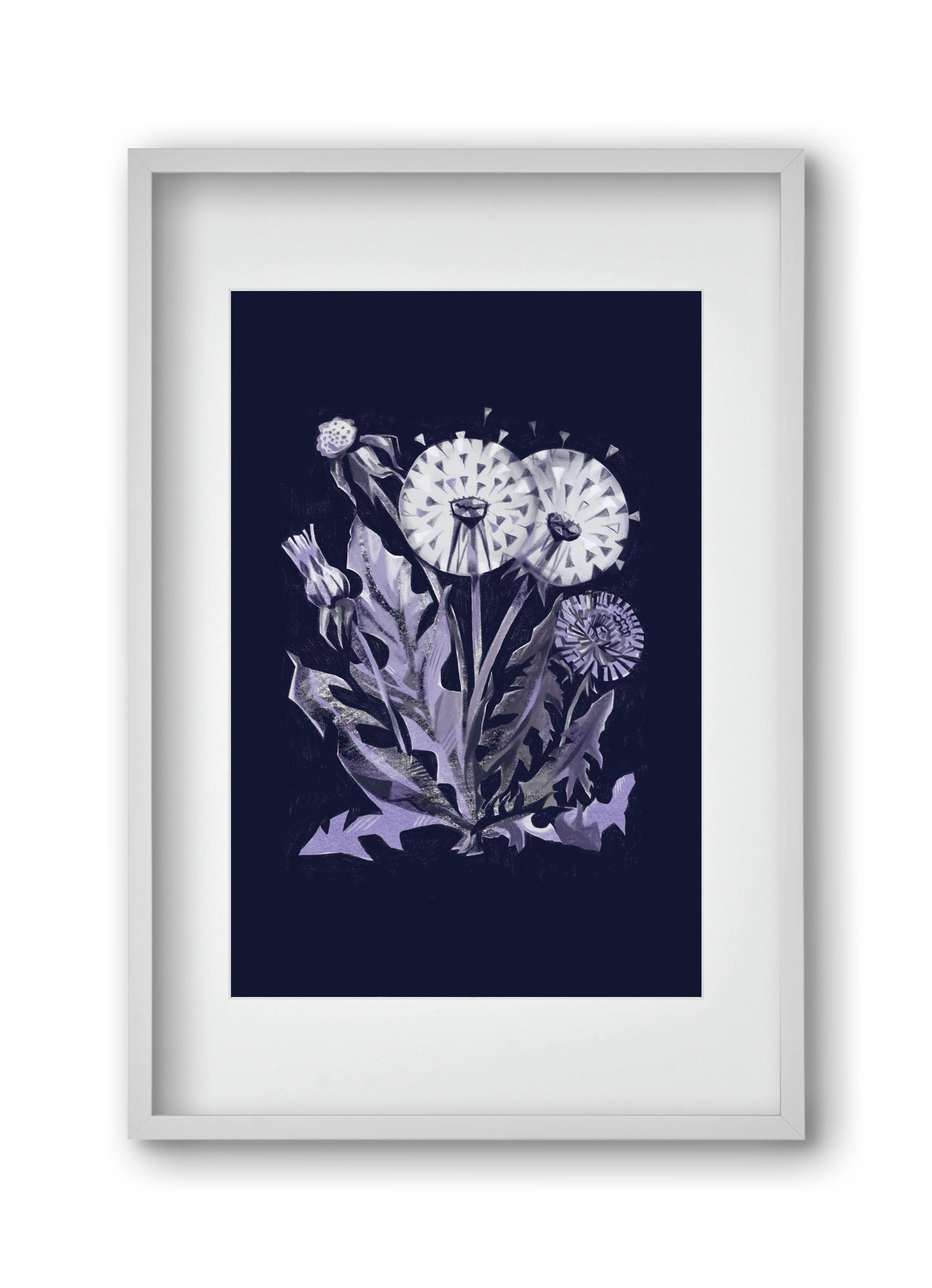 Pitypang, 30x45 cm (20x30 cm), Fehér keret, paszpartuval