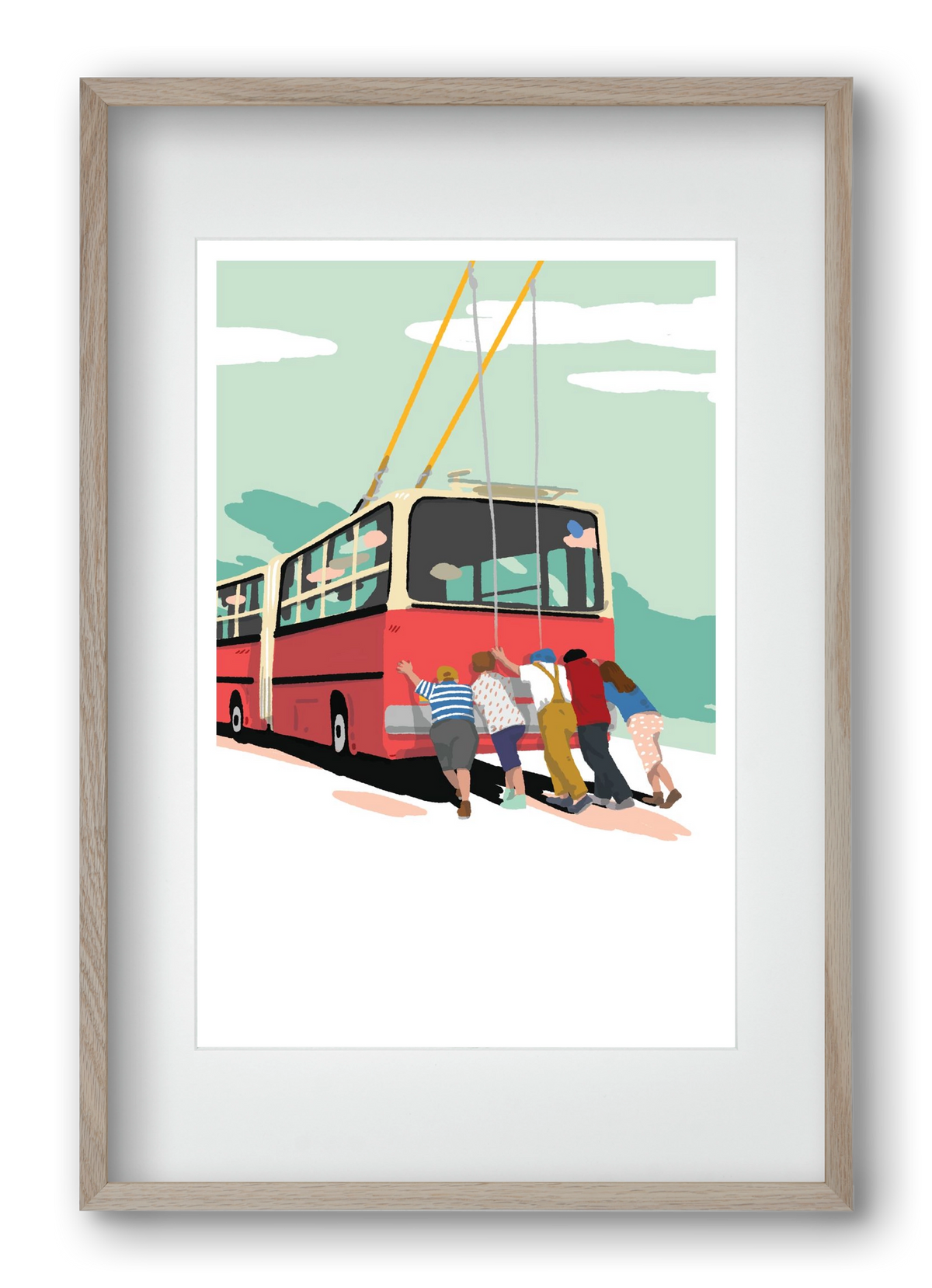 Troli-tolók, 40x60 cm (30x45 cm), Tölgy keret, paszpartuval