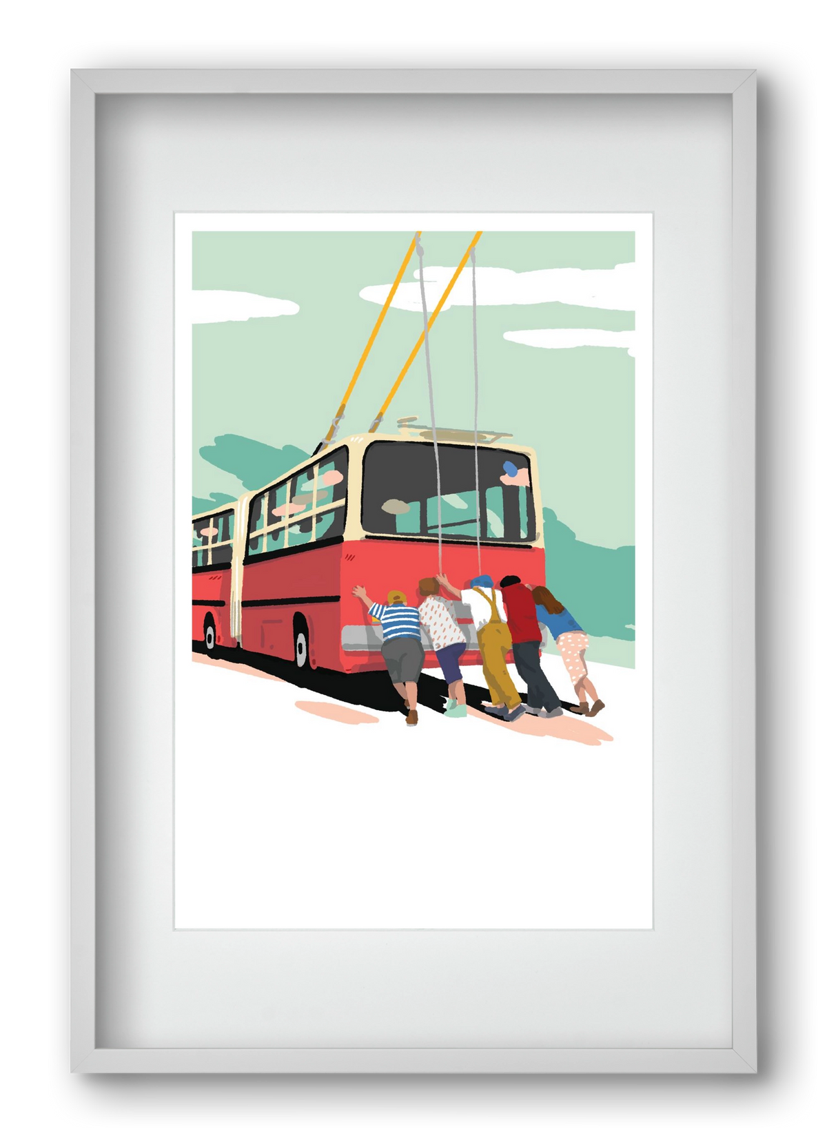 Troli-tolók, 40x60 cm (30x45 cm), Fehér keret, paszpartuval