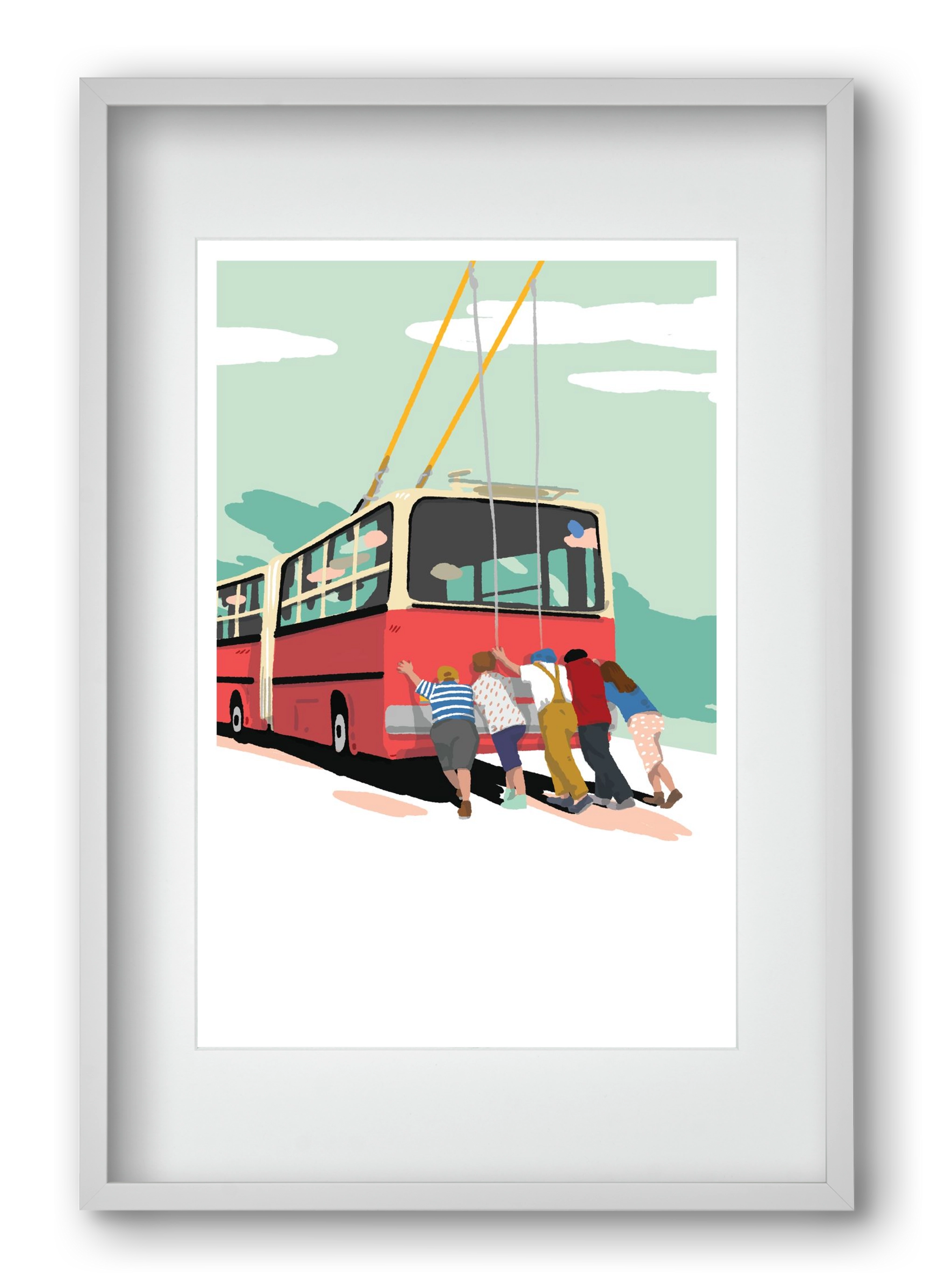 Troli-tolók, 40x60 cm (30x45 cm), Fehér keret, paszpartuval