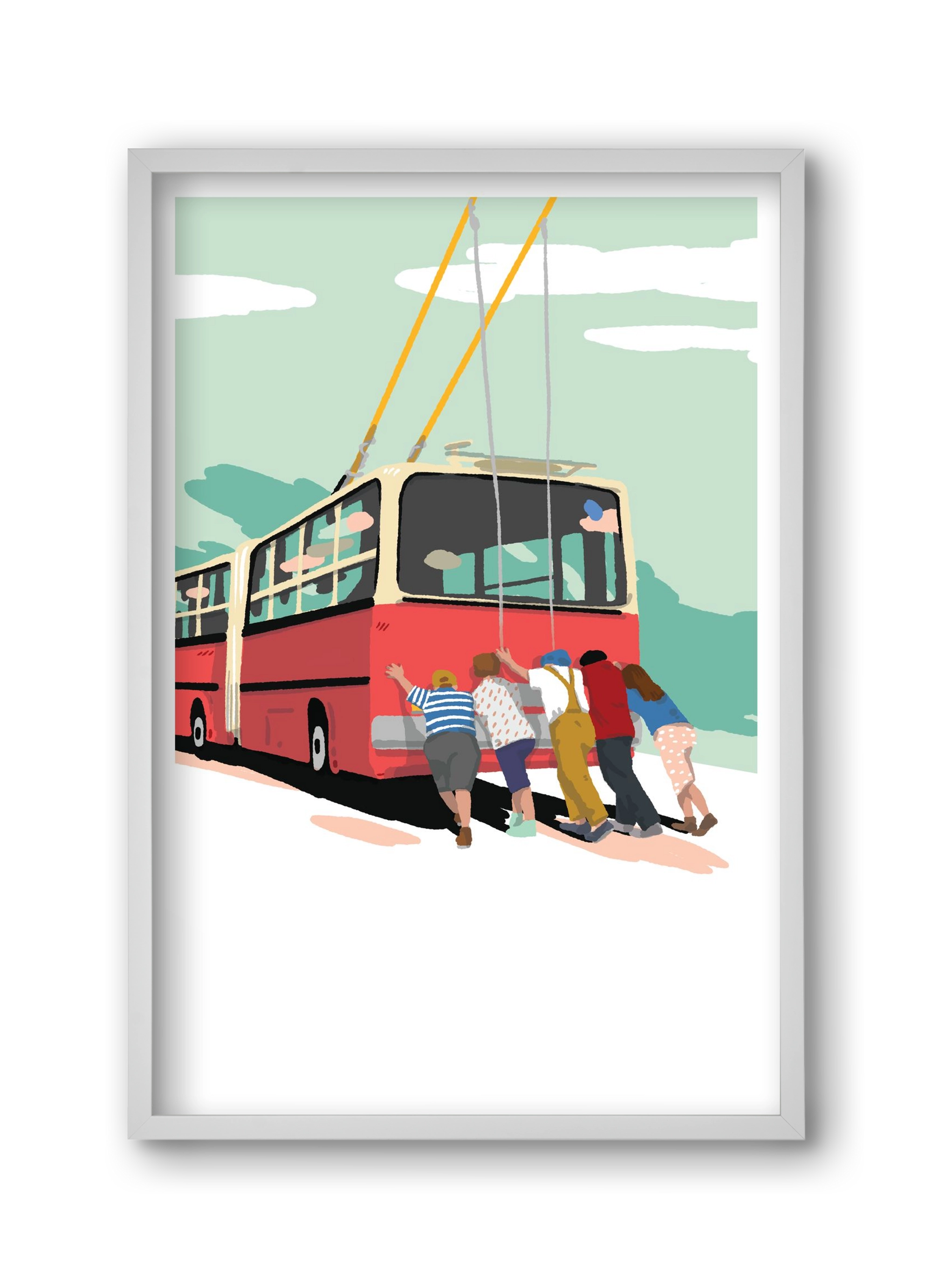 Troli-tolók, 30x45 cm (30x45 cm), Fehér keret