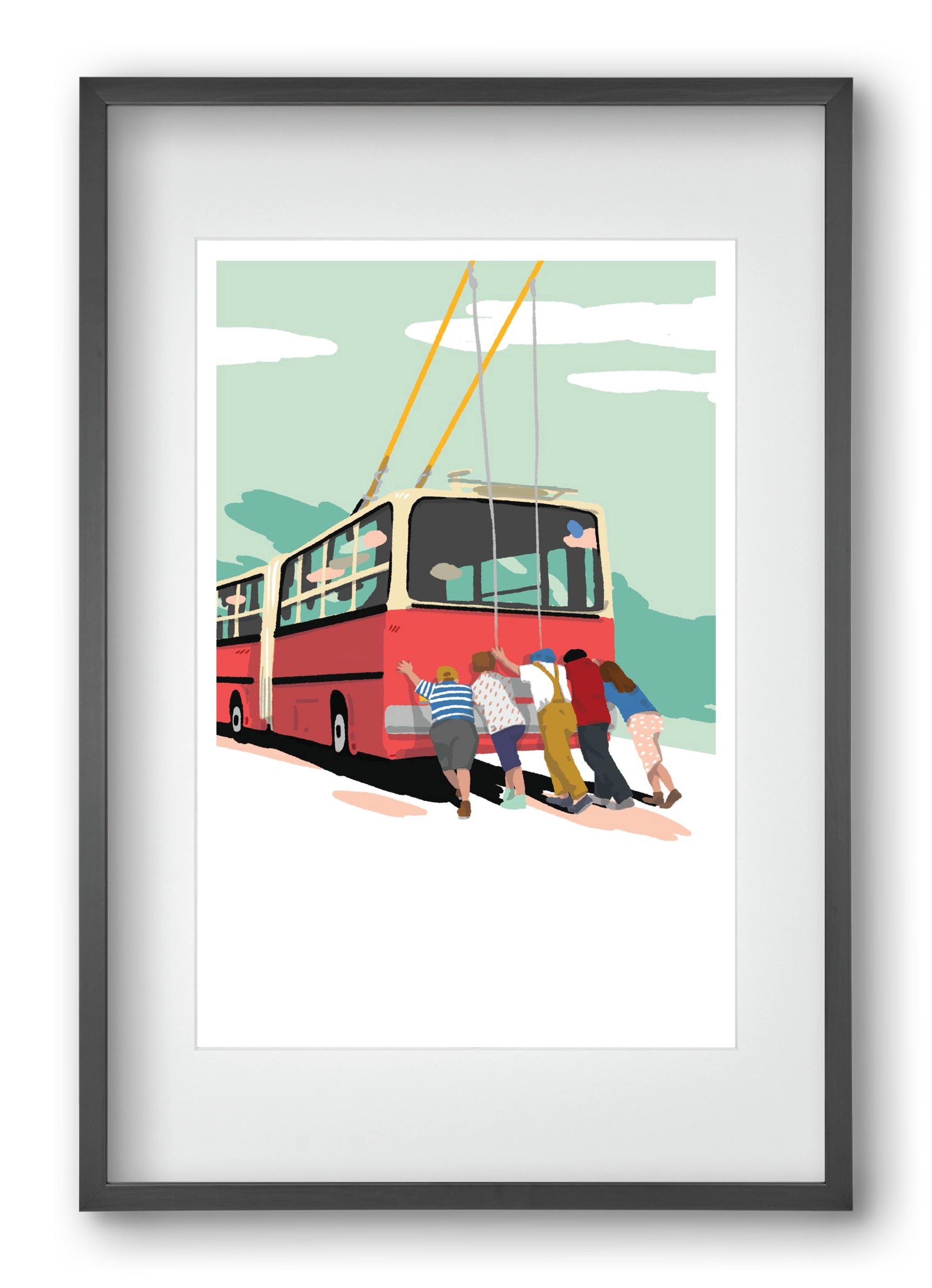 Troli-tolók, 40x60 cm (30x45 cm), Fekete keret, paszpartuval