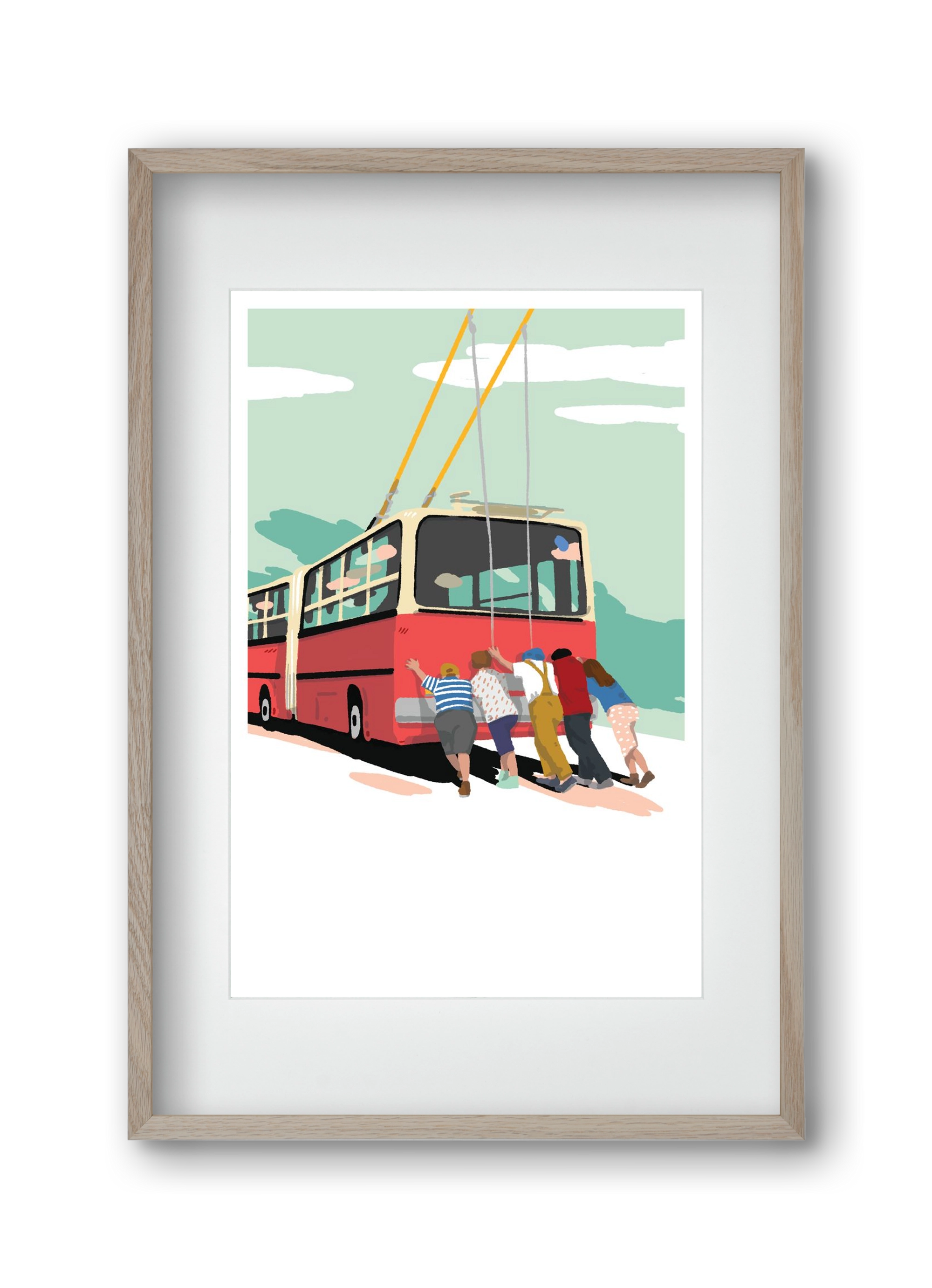 Troli-tolók, 30x45 cm (20x30 cm), Tölgy keret, paszpartuval