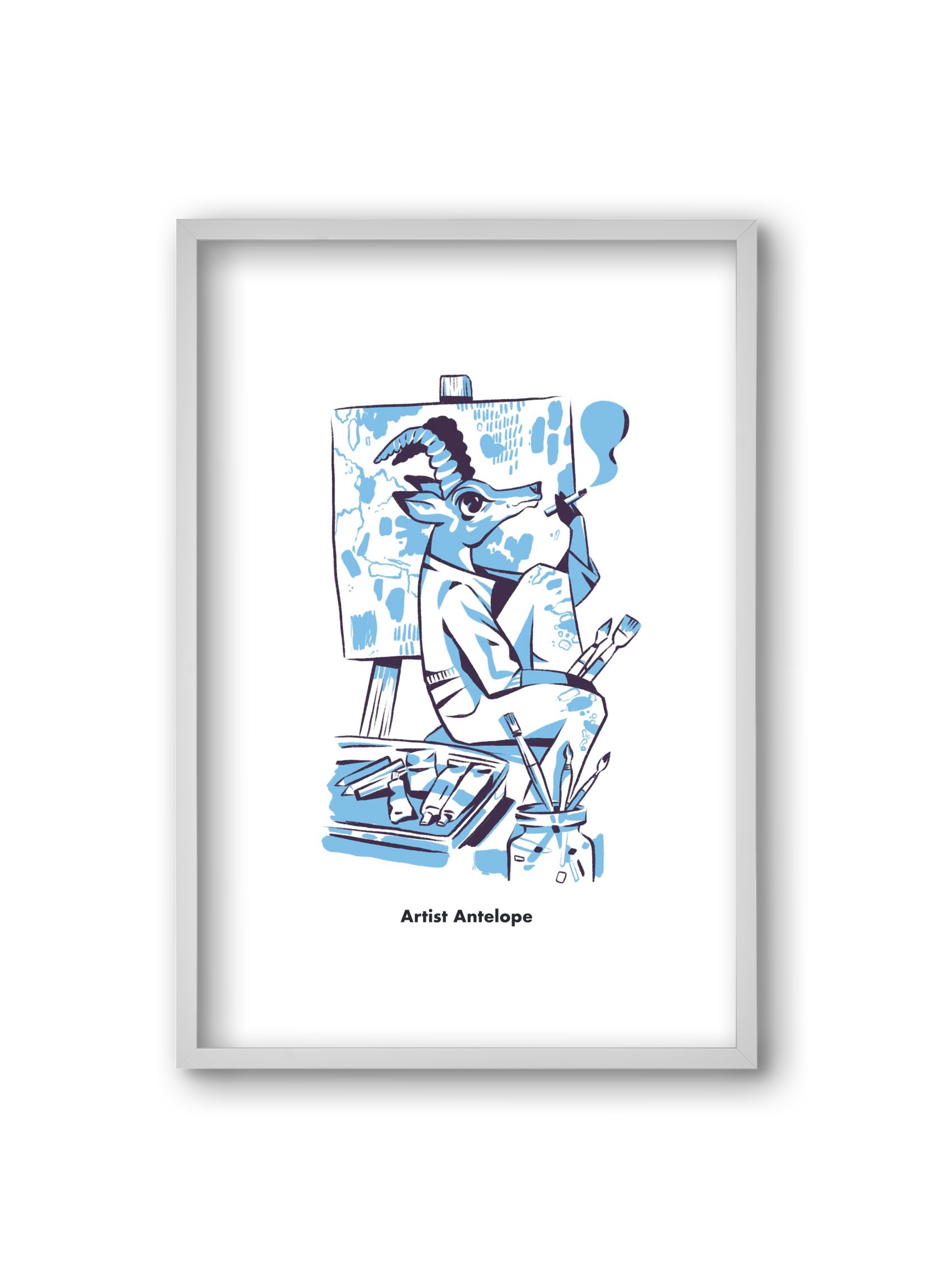 Artist Antelope, 20x30 cm (20x30 cm), Fehér keret