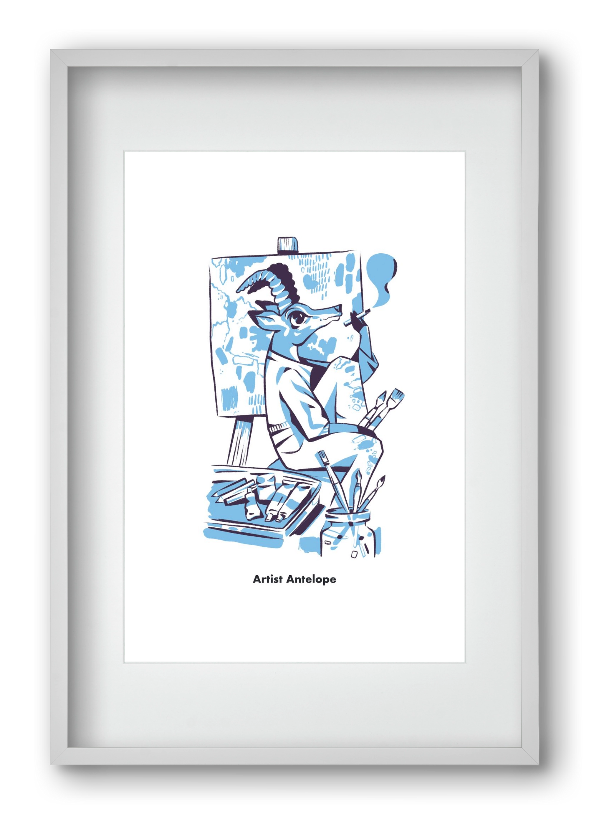 Artist Antelope, 40x60 cm (30x45 cm), Fehér keret, paszpartuval
