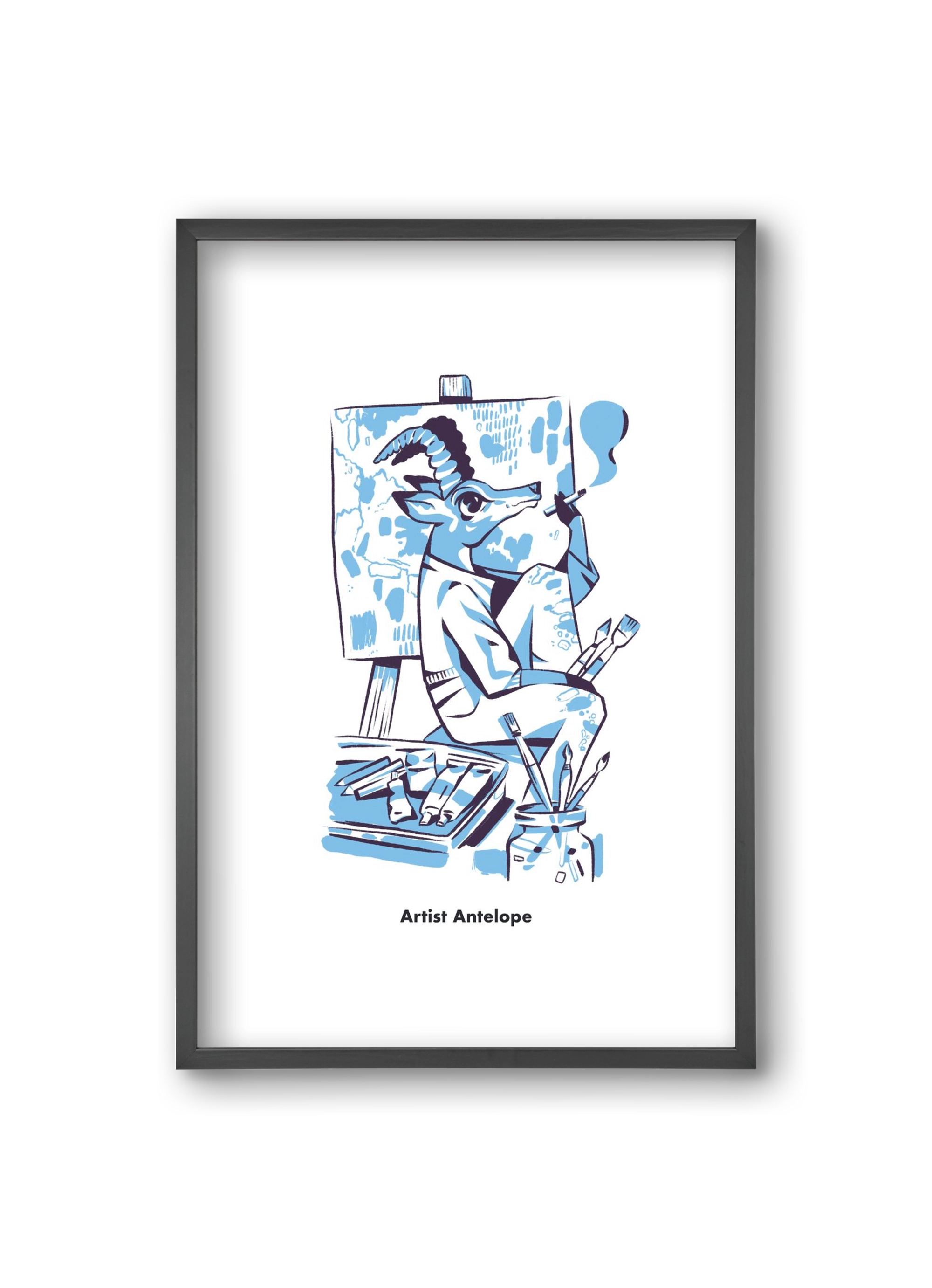 Artist Antelope, 20x30 cm (20x30 cm), Fekete keret