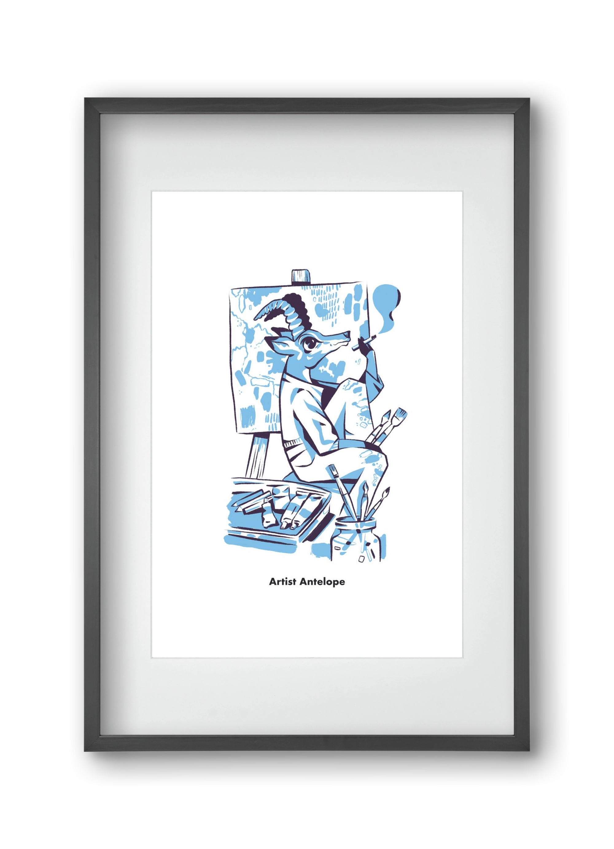 Artist Antelope, 30x45 cm (20x30 cm), Fekete keret, paszpartuval