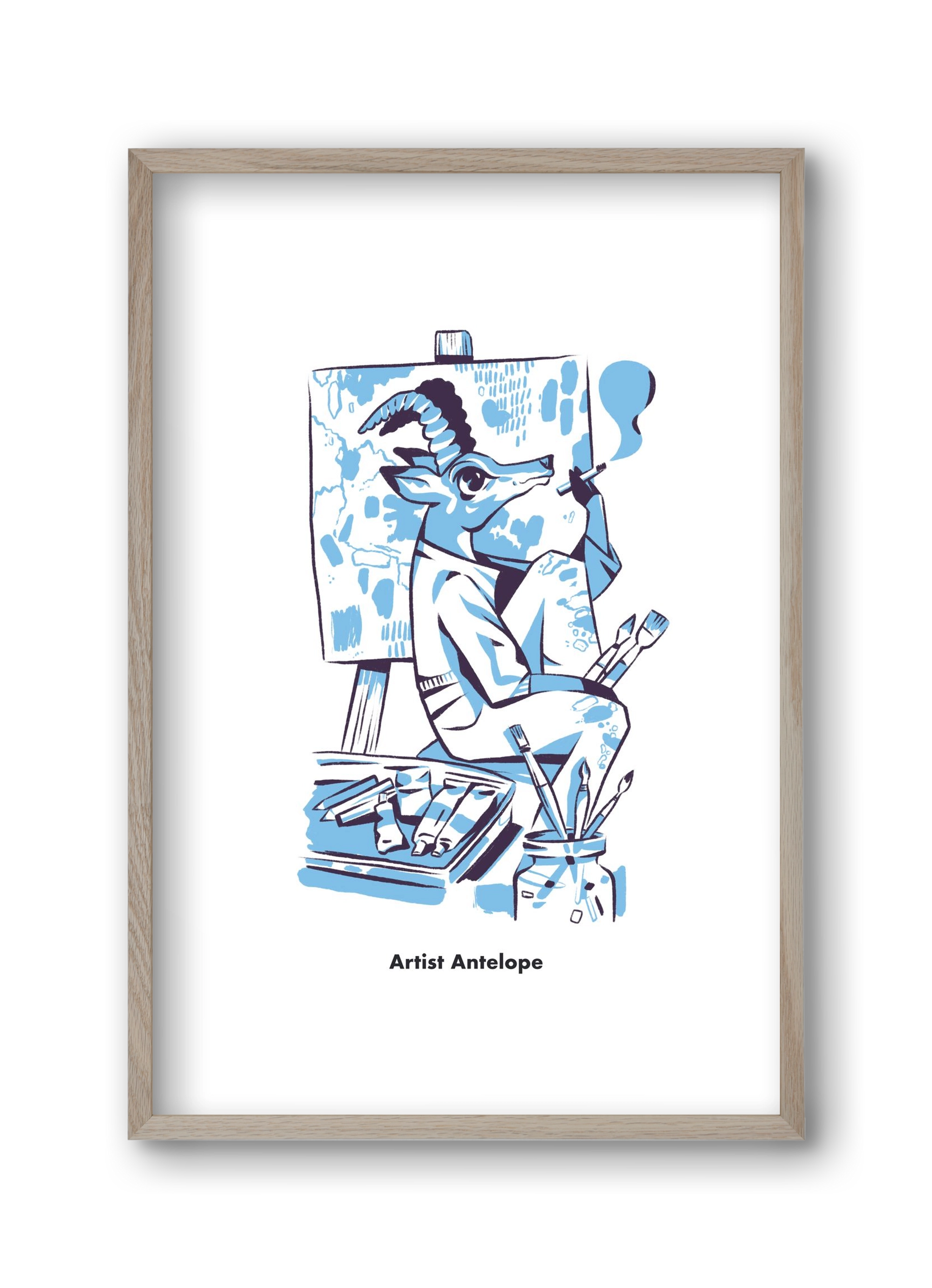 Artist Antelope, 30x45 cm (30x45 cm), Tölgy keret