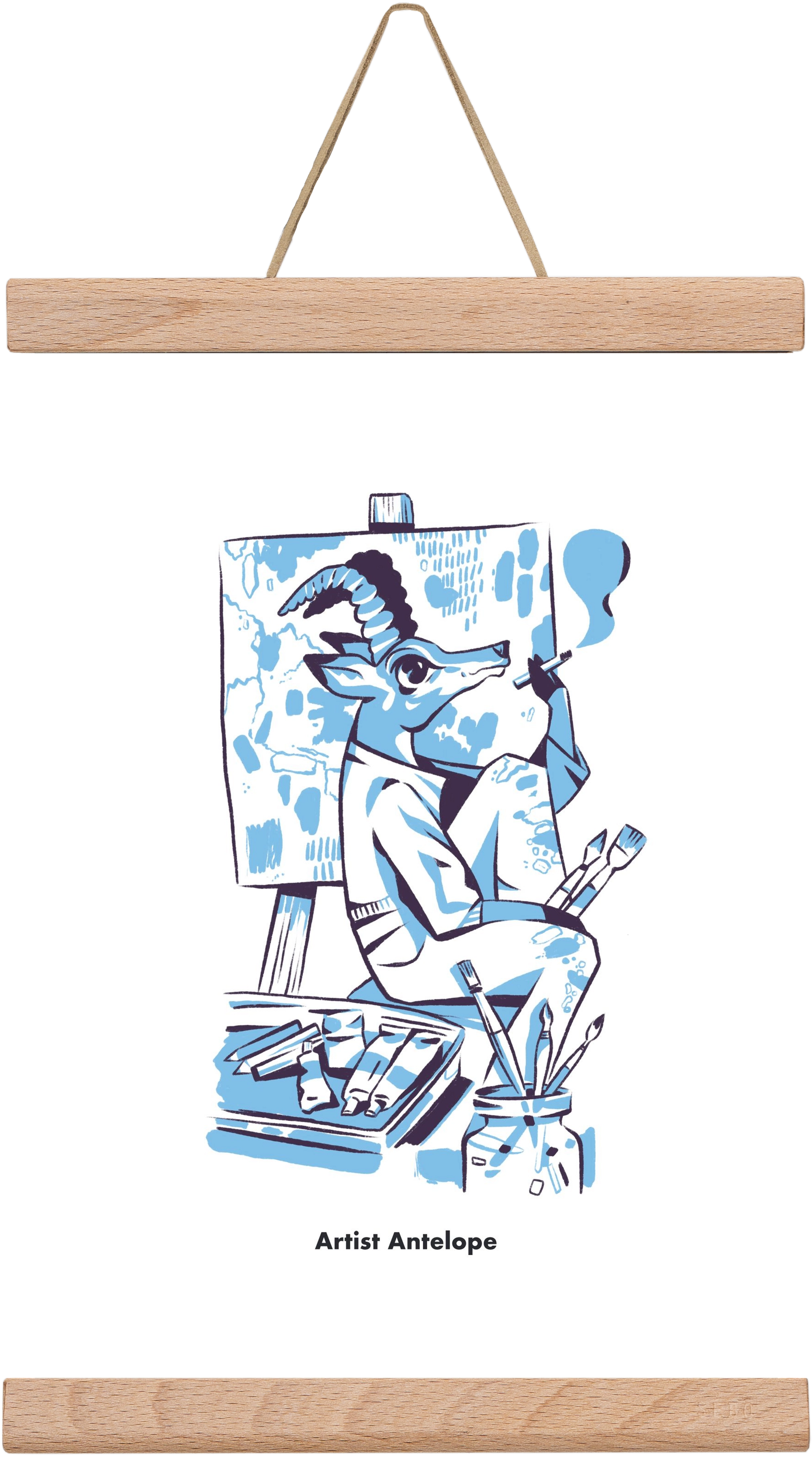 Artist Antelope, 20x30 cm (20x30 cm), Tölgy akasztó
