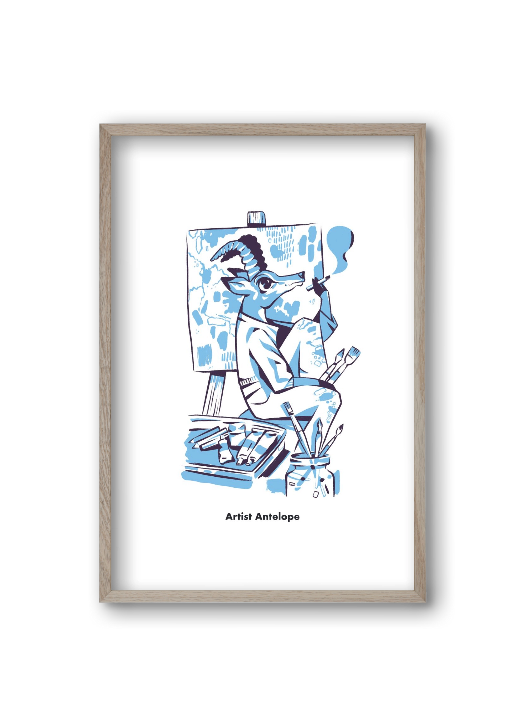 Artist Antelope, 20x30 cm (20x30 cm), Tölgy keret