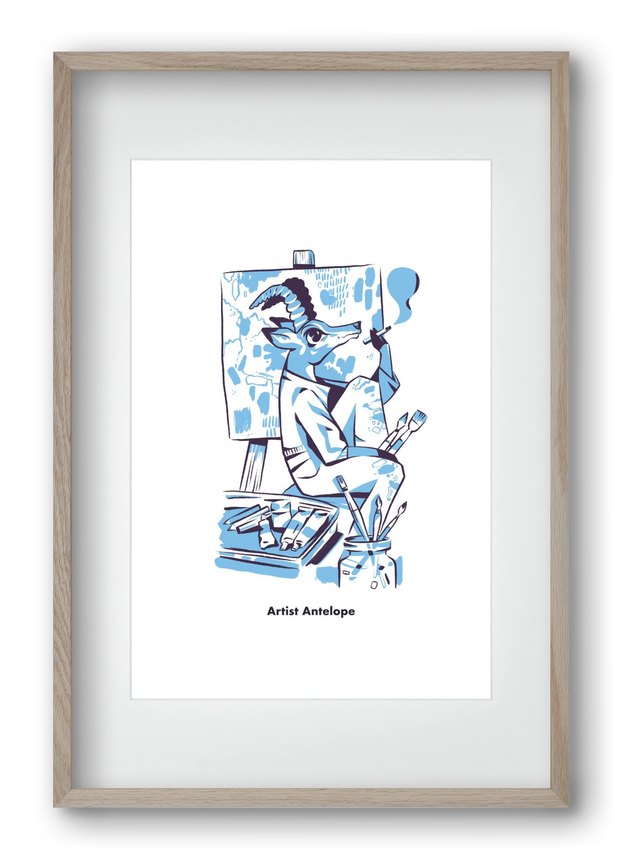 Artist Antelope, 40x60 cm (30x45 cm), Tölgy keret, paszpartuval