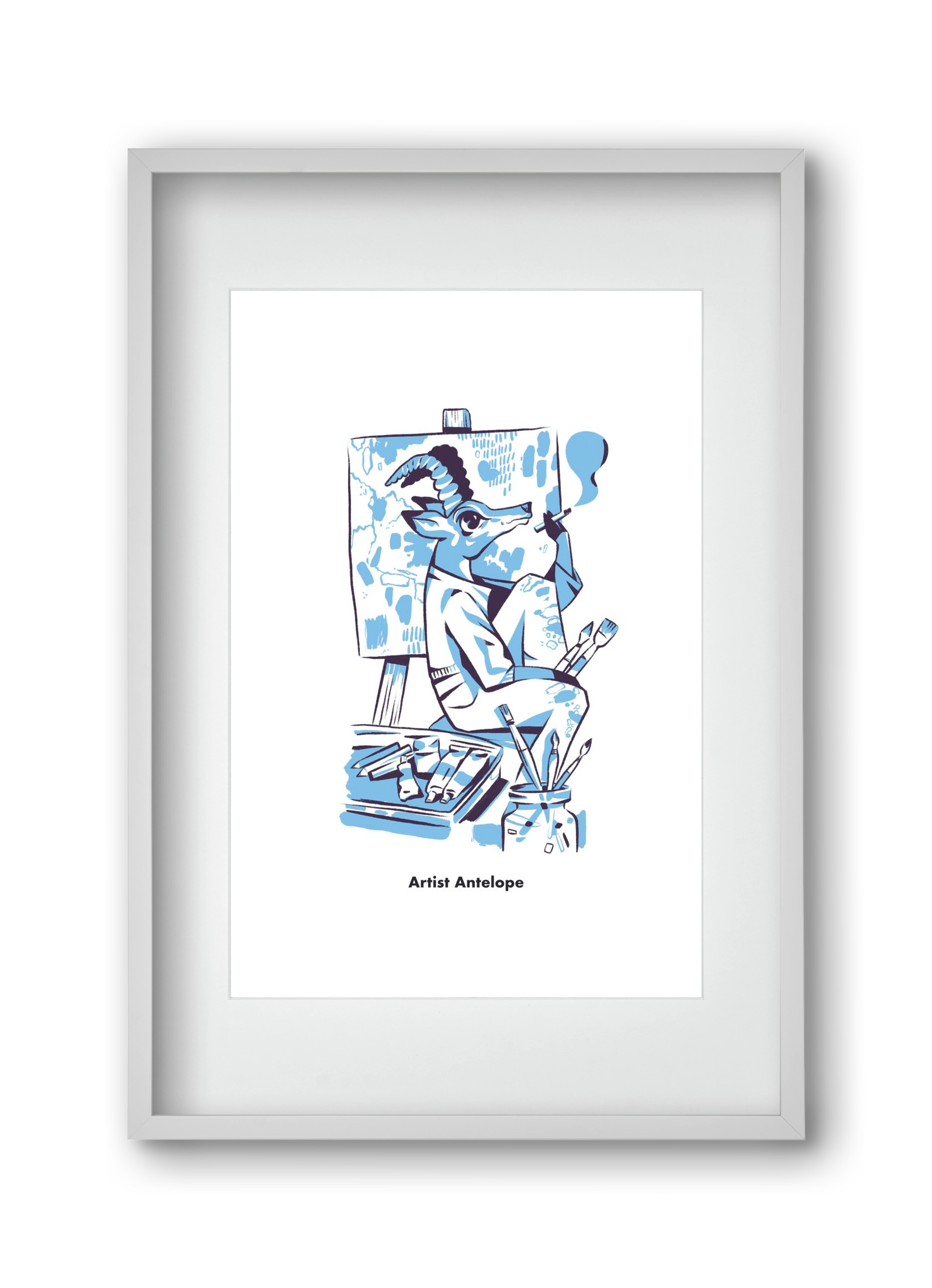 Artist Antelope, 30x45 cm (20x30 cm), Fehér keret, paszpartuval