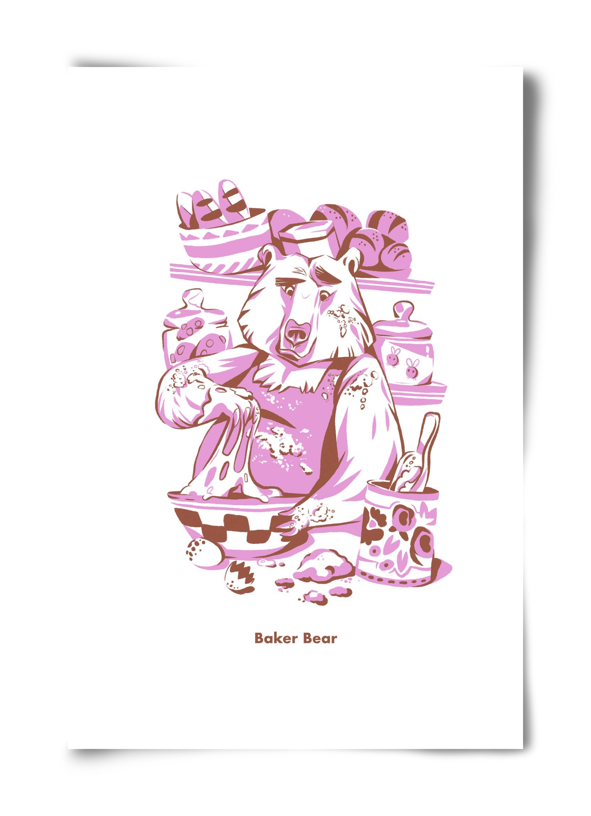 Baker Bear, 40x60 cm, Keret nélkül