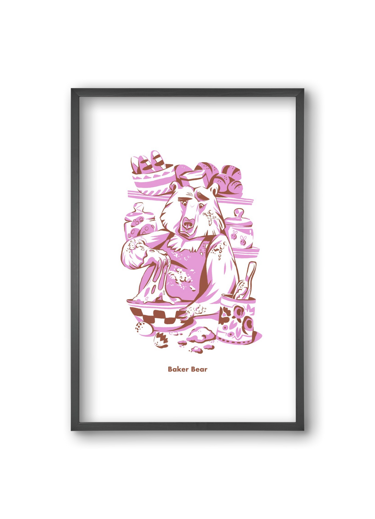 Baker Bear, 20x30 cm (20x30 cm), Fekete keret