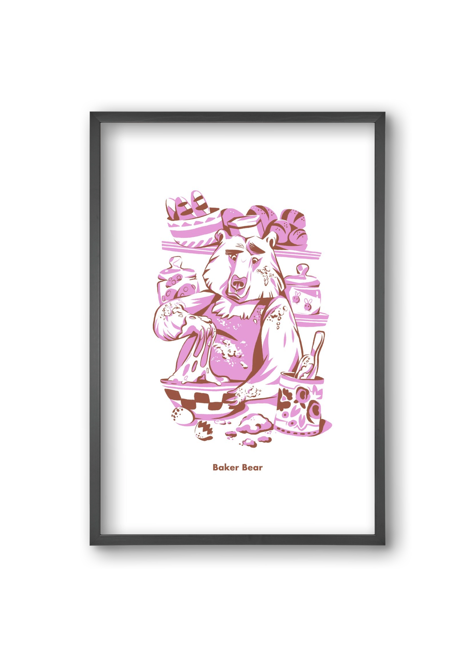 Baker Bear, 20x30 cm (20x30 cm), Fekete keret