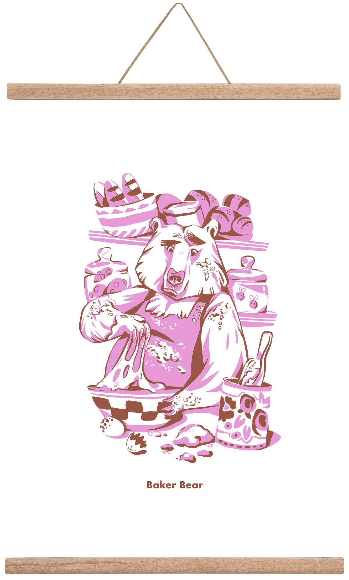 Baker Bear, 40x60 cm (40x60 cm), Tölgy akasztó