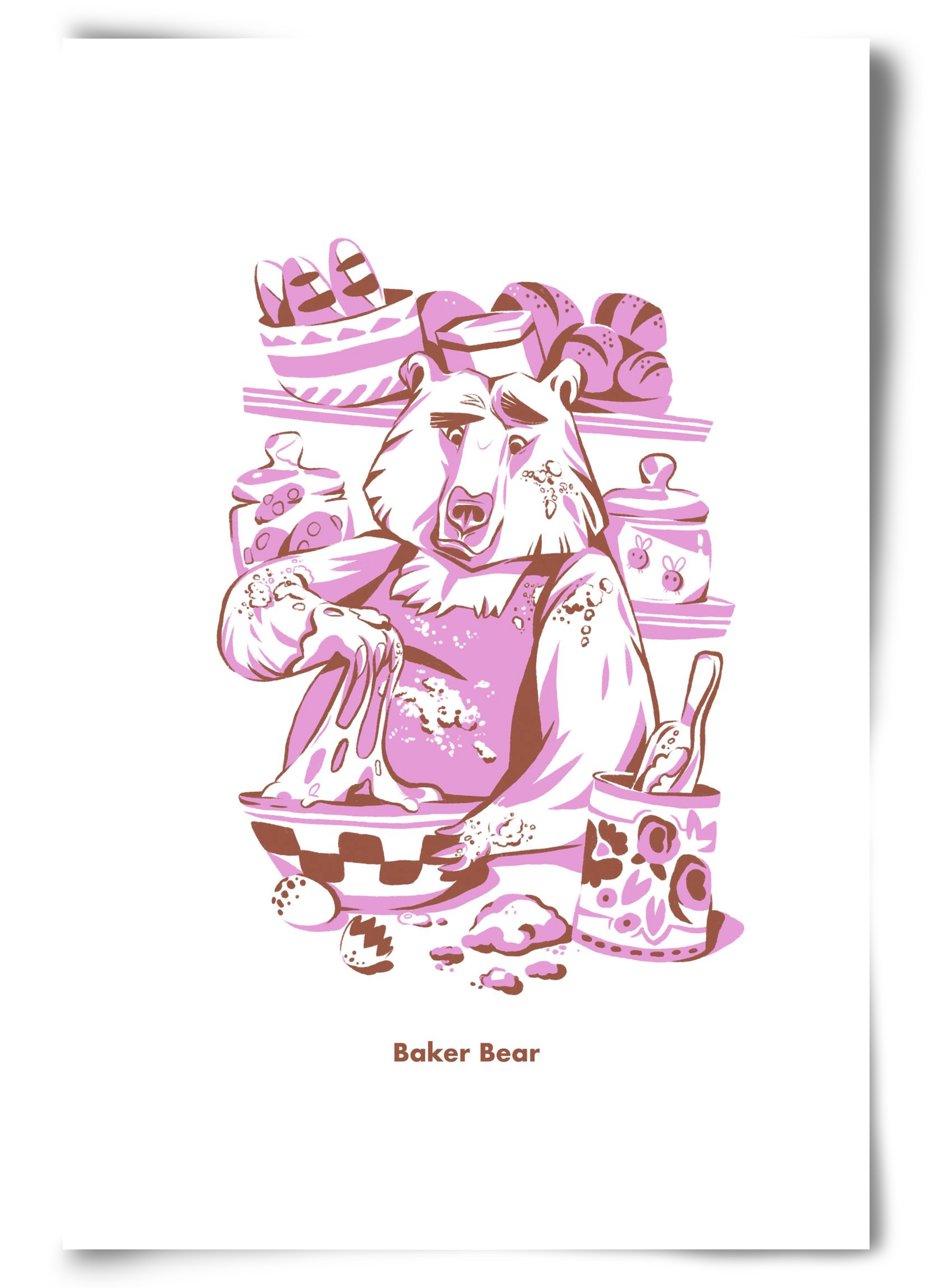 Baker Bear, 60x90 cm, Keret nélkül