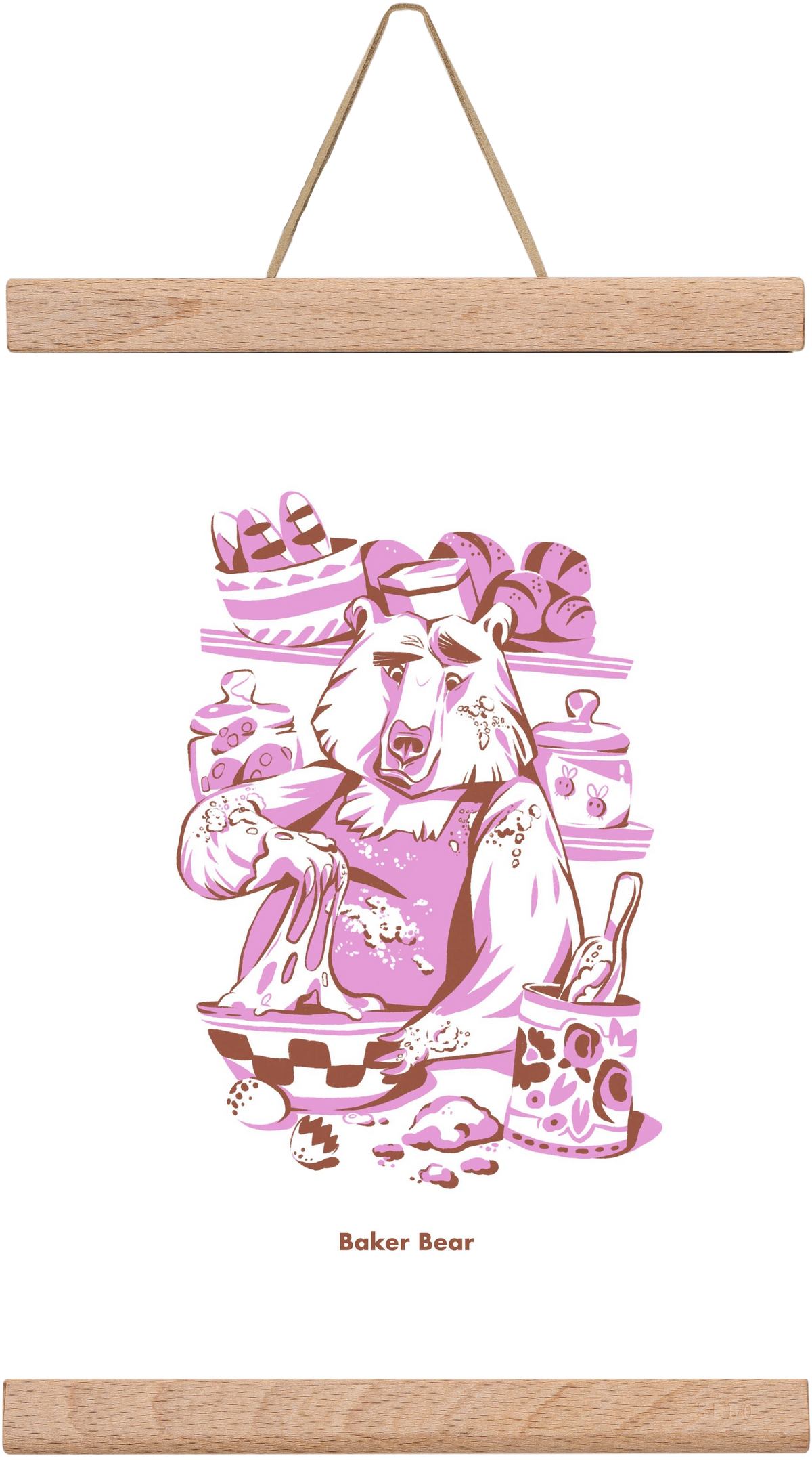 Baker Bear, 20x30 cm (20x30 cm), Tölgy akasztó