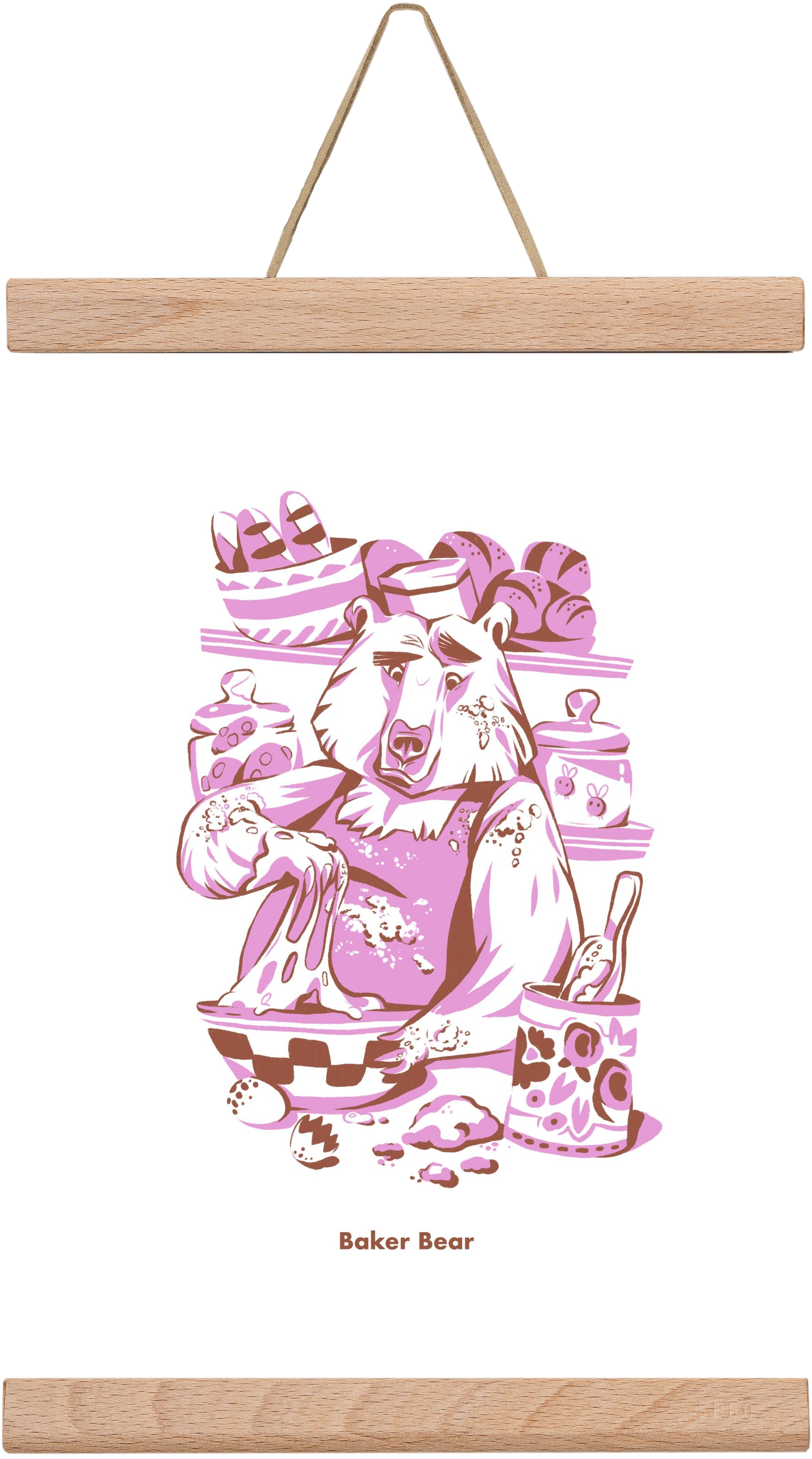 Baker Bear, 20x30 cm (20x30 cm), Tölgy akasztó