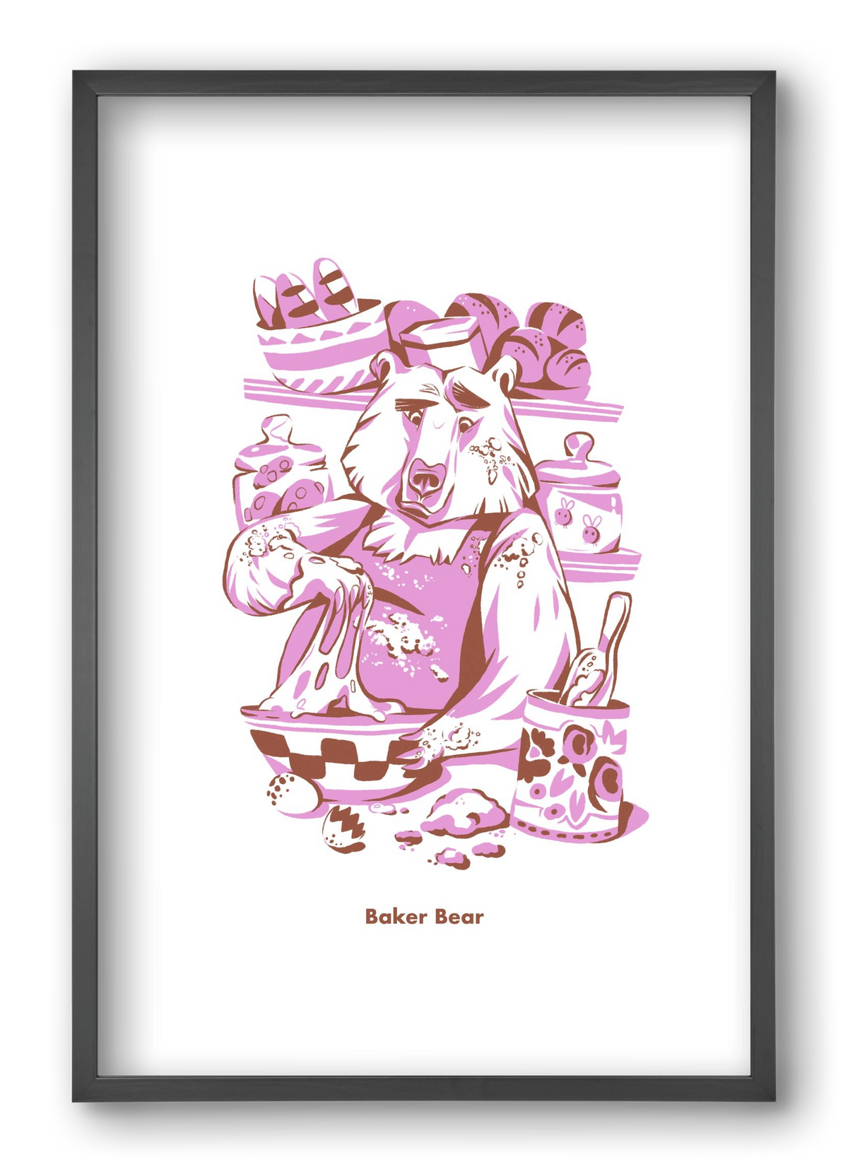 Baker Bear, 40x60 cm (40x60 cm), Fekete keret