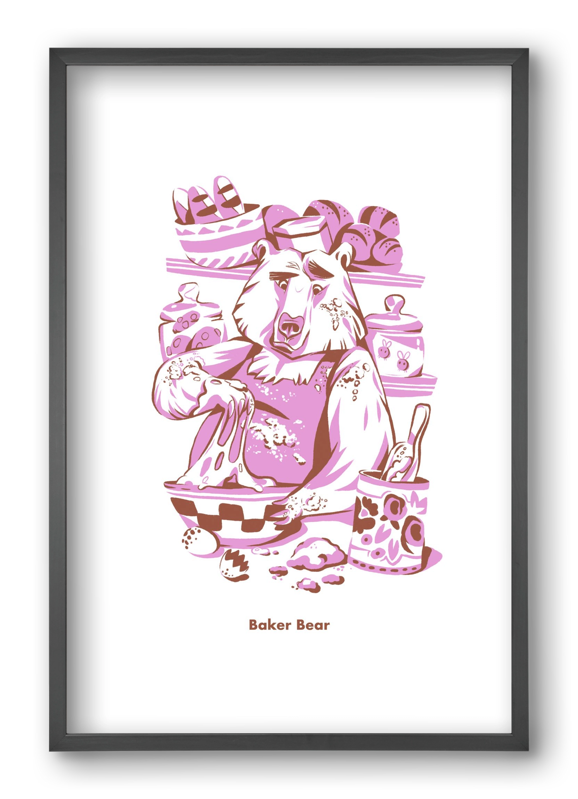 Baker Bear, 40x60 cm (40x60 cm), Fekete keret
