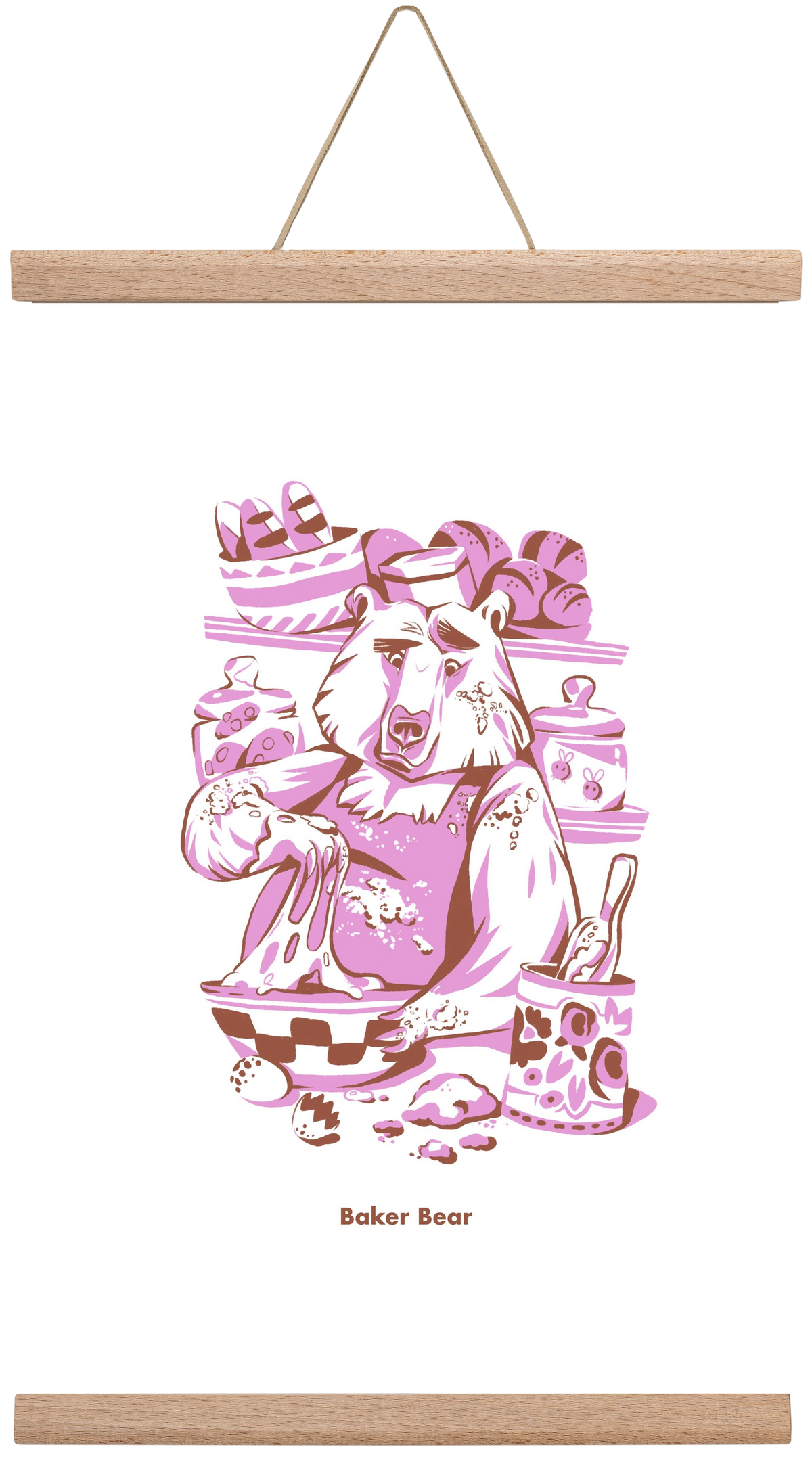 Baker Bear, 30x45 cm (30x45 cm), Tölgy akasztó