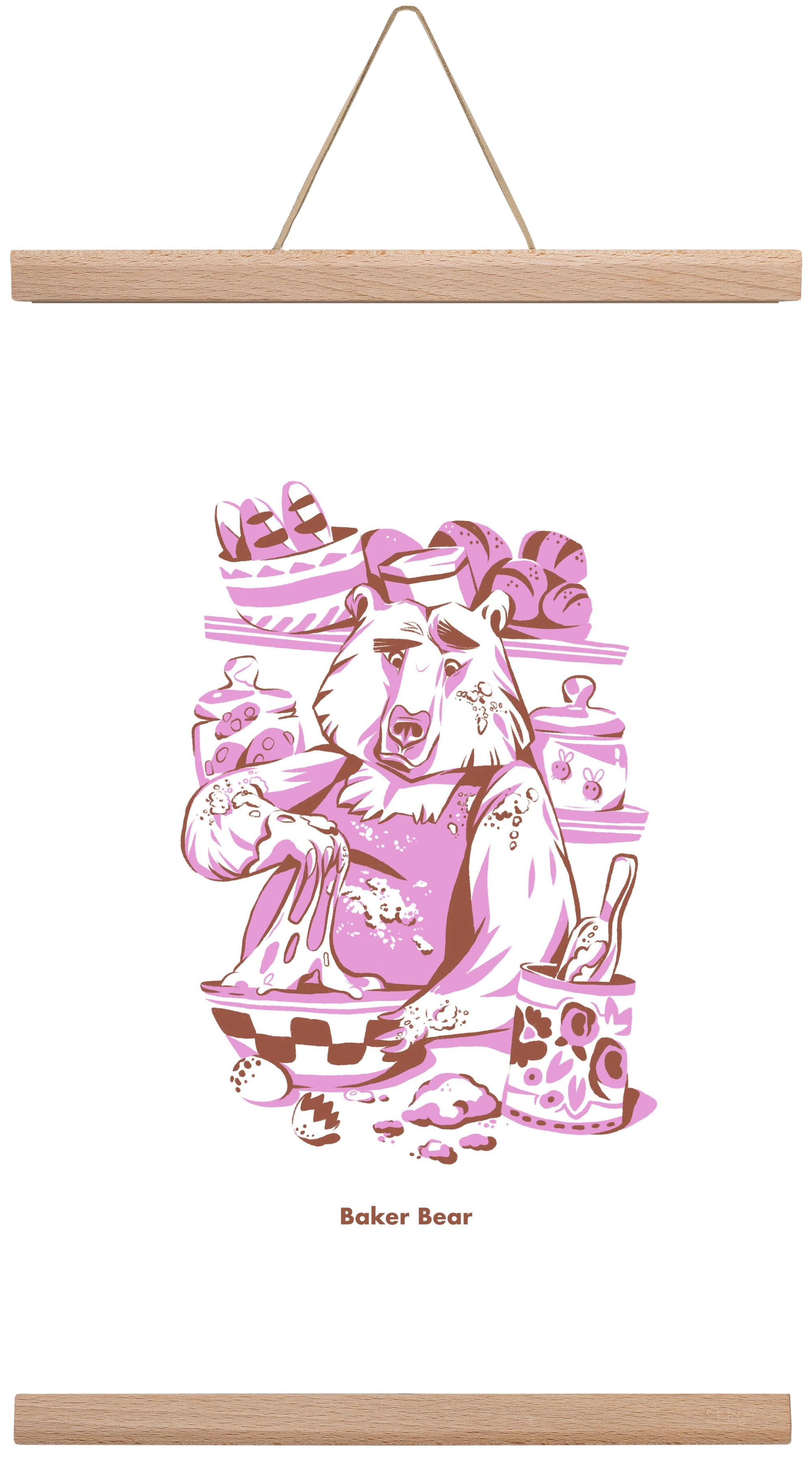 Baker Bear, 30x45 cm (30x45 cm), Tölgy akasztó