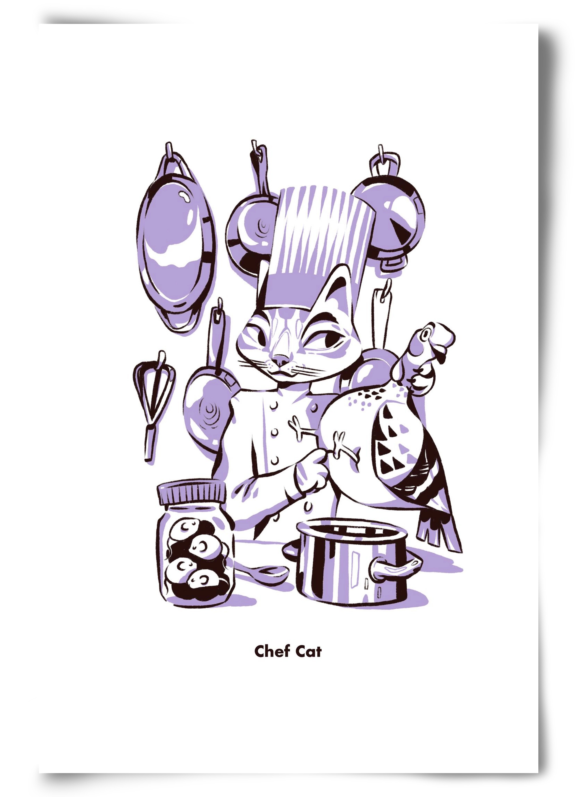 Chef Cat, 60x90 cm, Keret nélkül