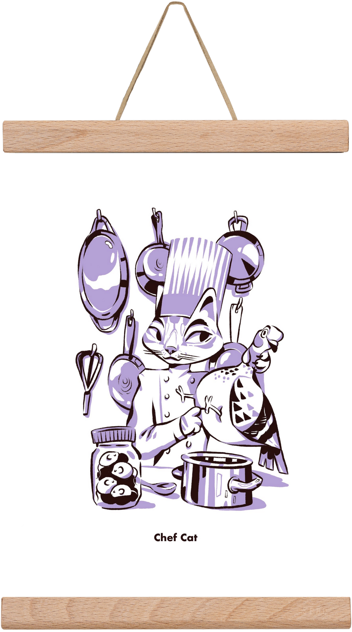Chef Cat, 20x30 cm (20x30 cm), Tölgy akasztó