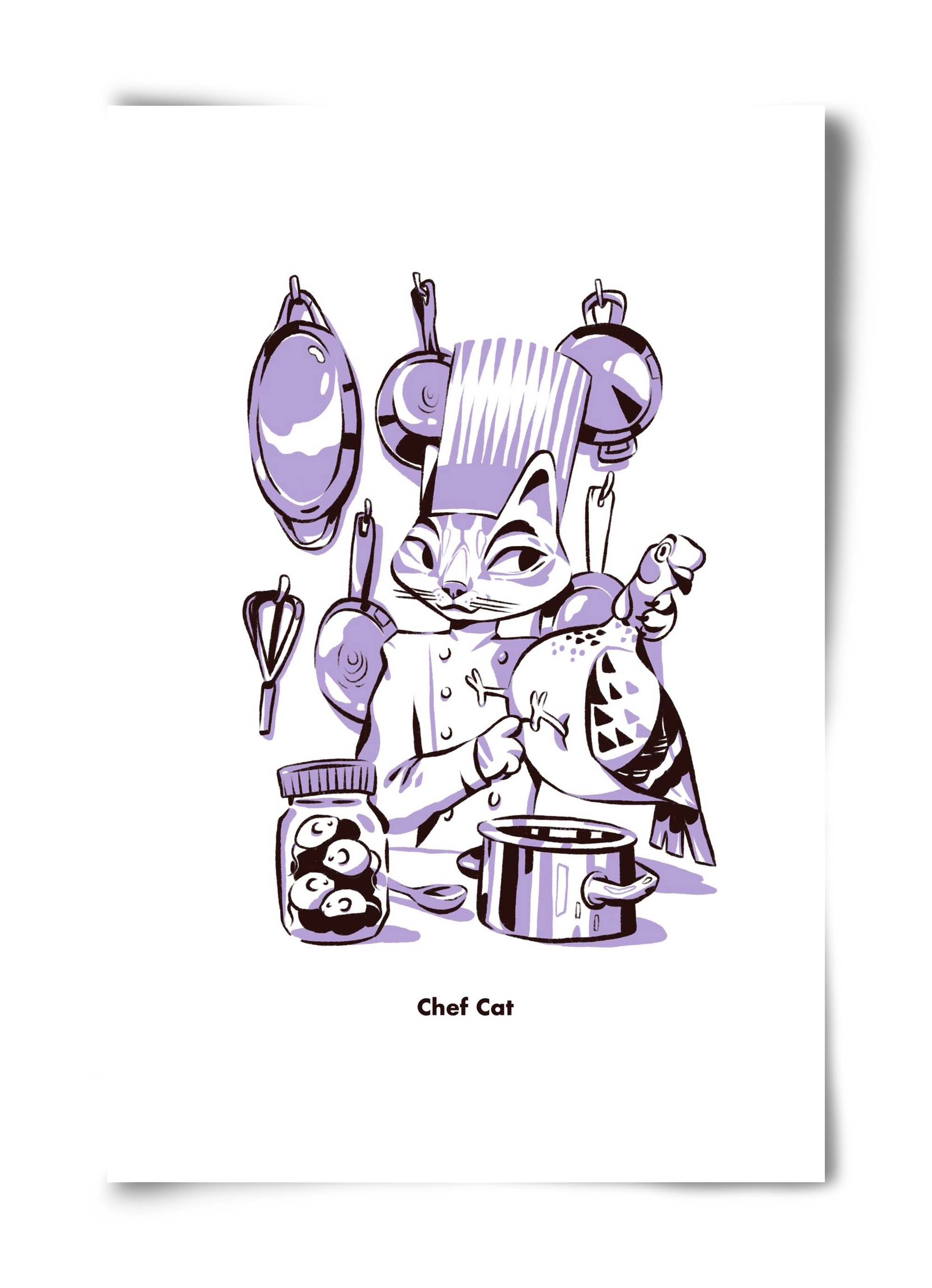 Chef Cat, 40x60 cm, Keret nélkül