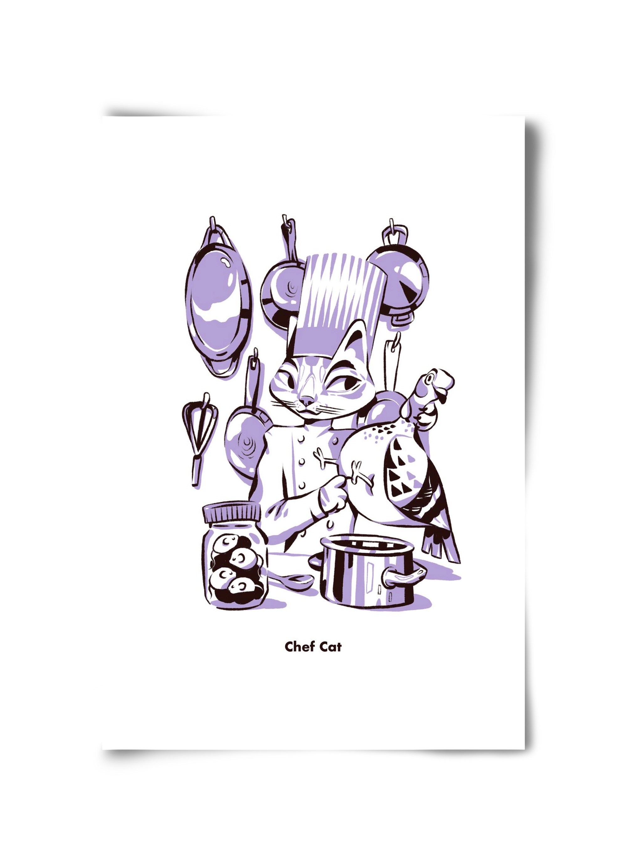 Chef Cat, 30x45 cm, Keret nélkül