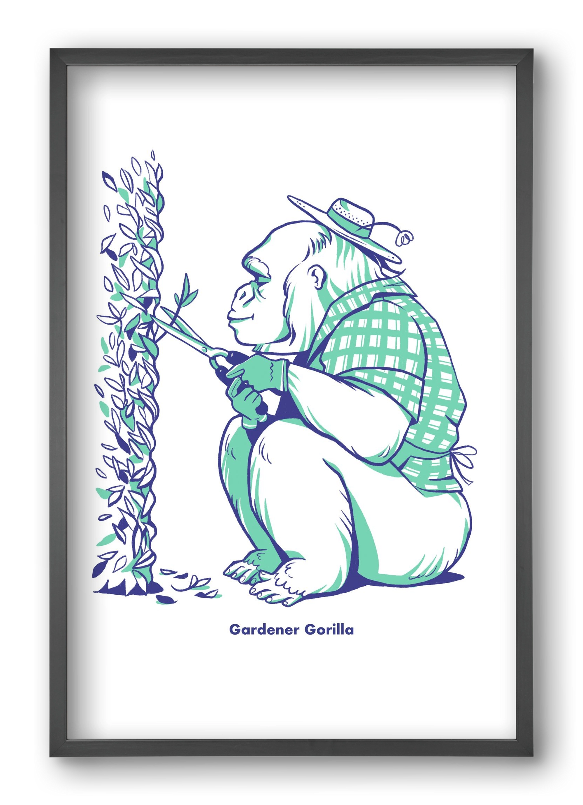 Gardener Gorilla, 40x60 cm (40x60 cm), Fekete keret