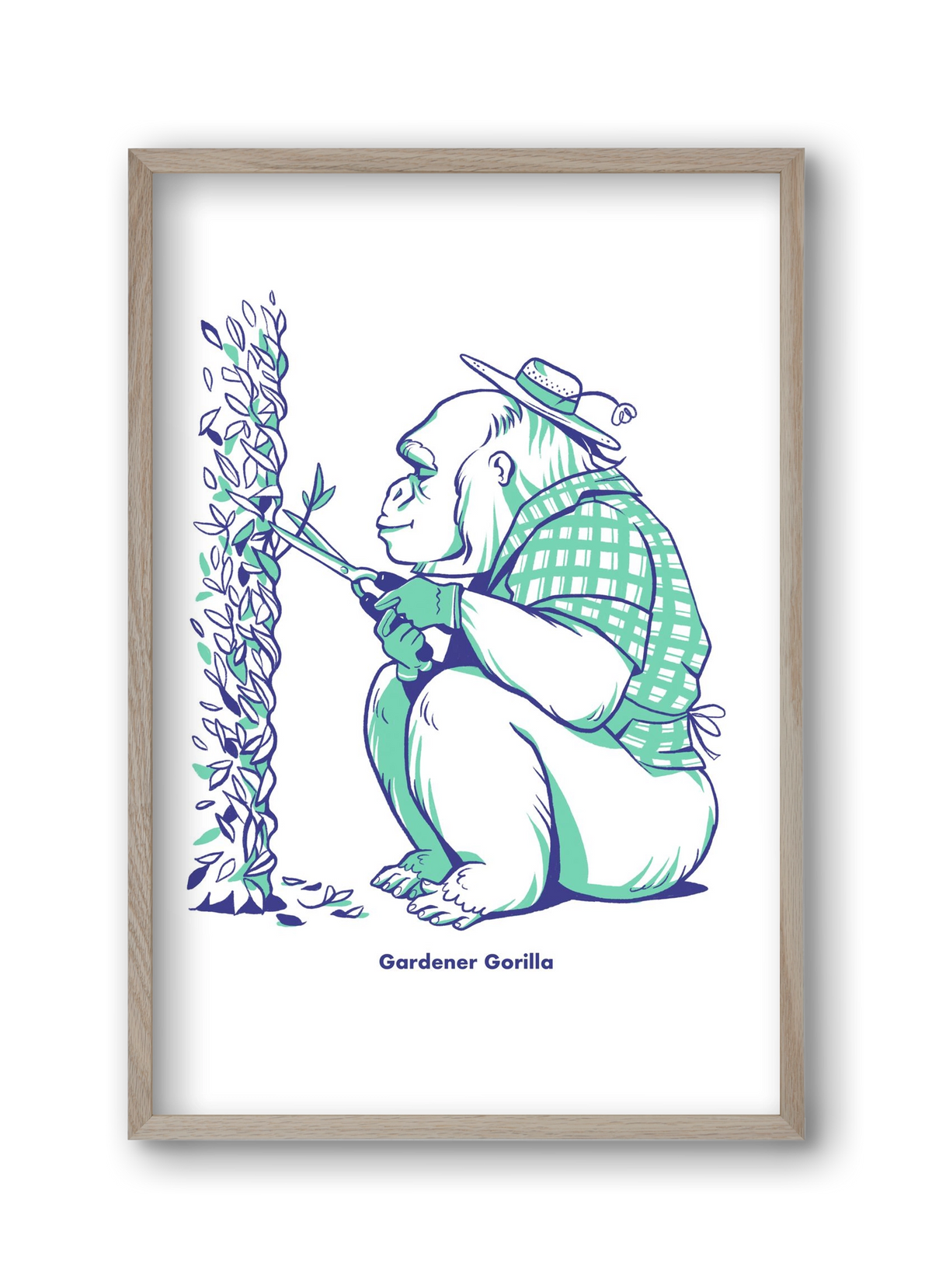 Gardener Gorilla, 30x45 cm (30x45 cm), Tölgy keret