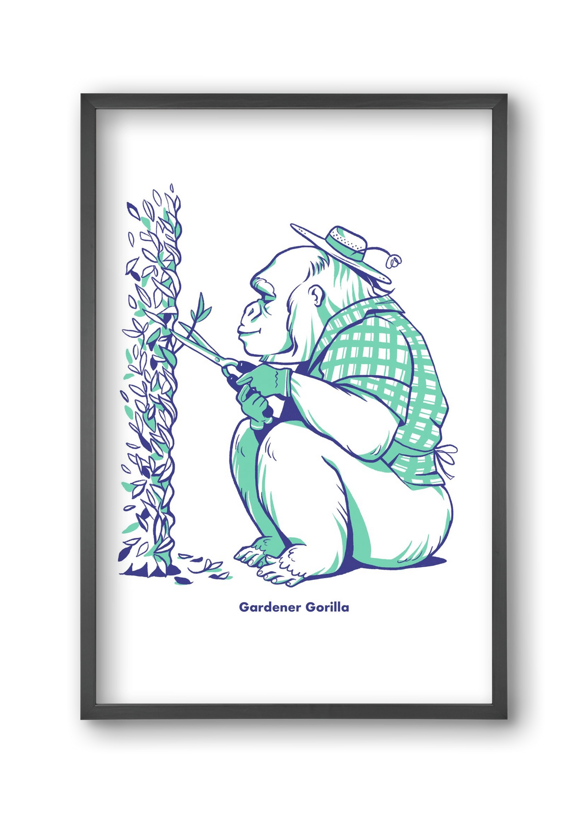 Gardener Gorilla, 30x45 cm (30x45 cm), Fekete keret