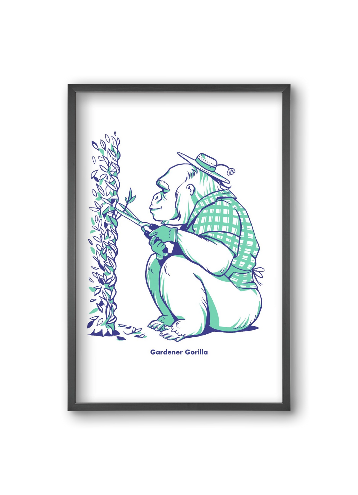Gardener Gorilla, 20x30 cm (20x30 cm), Fekete keret