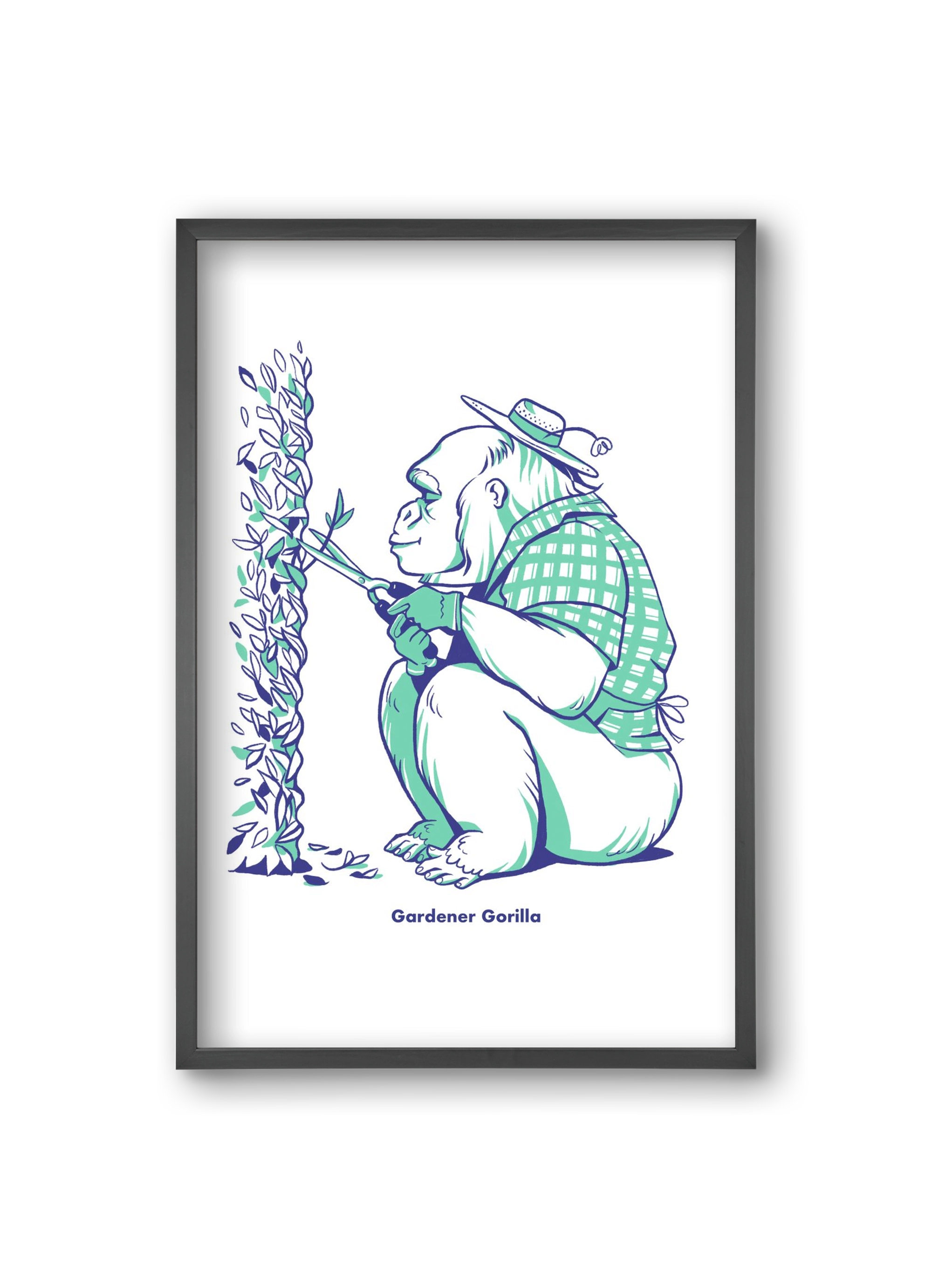 Gardener Gorilla, 20x30 cm (20x30 cm), Fekete keret